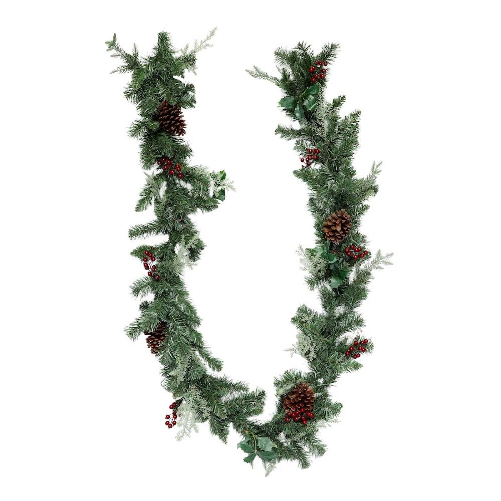 GUIRNALDA NAVIDEÑA ILUMINADA LED VERDE 274.3 X 17.6 CM 