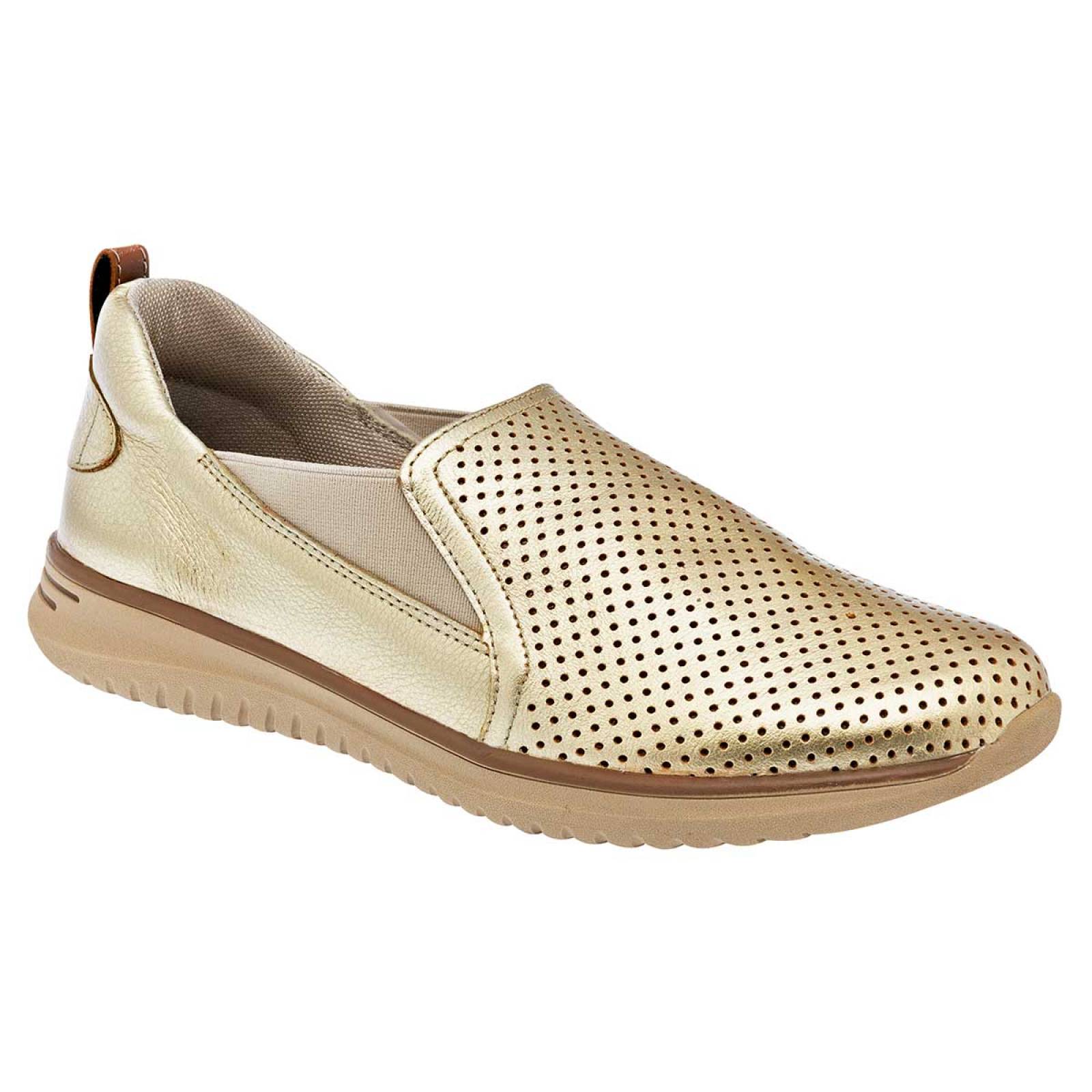 ZAPATO CASUAL FLEXI 107601 Color Oro para Mujer Tx2