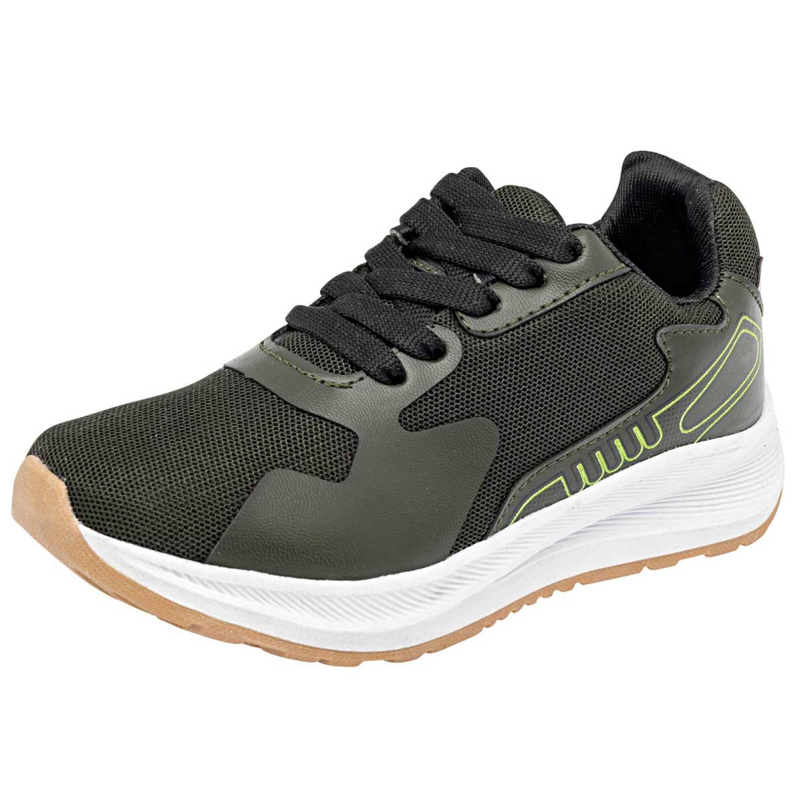 TENIS DEPORTIVO LUX 10 905 Color Olivo para Niño Tx3