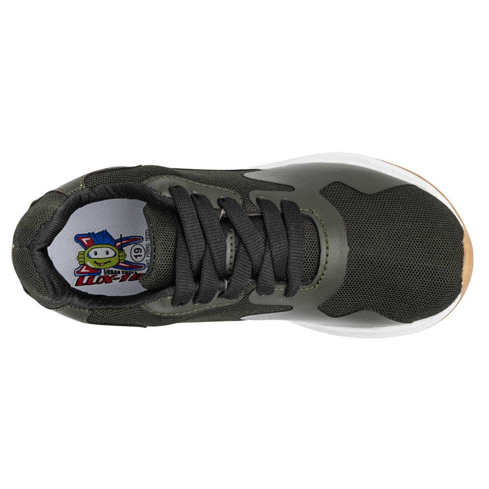 TENIS DEPORTIVO LUX 10 905 Color Olivo para Niño Tx3