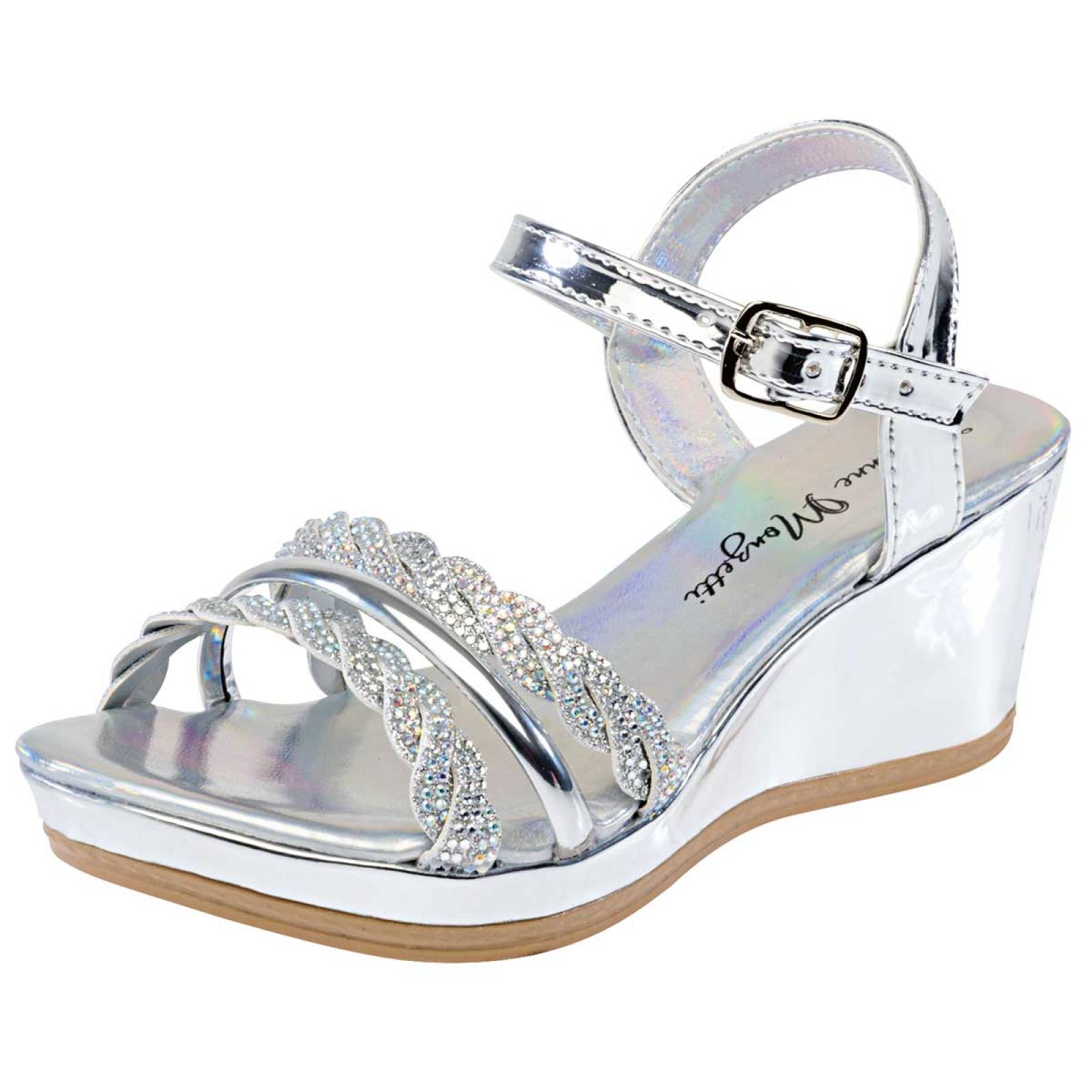 ZAPATO PARA GRADUACION Dianne monzetti 7515 Color Gris PARA Niña Tx4