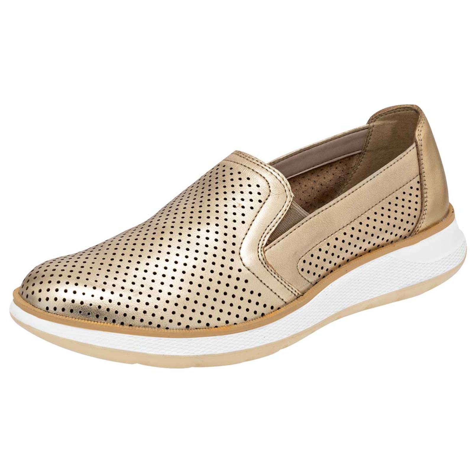 ZAPATO CASUAL Flexi 119302 Color Oro PARA Mujer Tx5