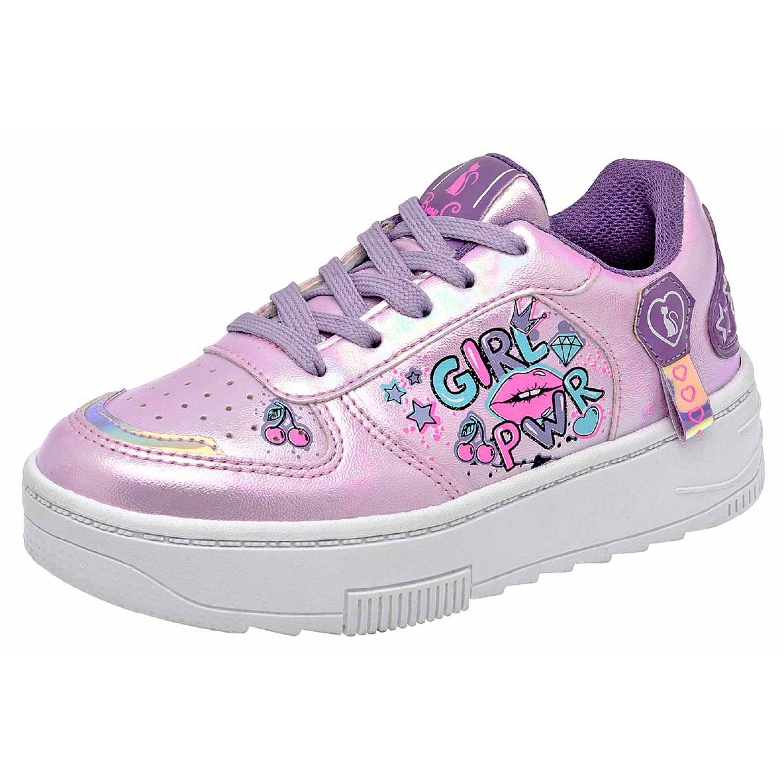 TENIS Baby cats GIRLPOWER Color Lila PARA Niña Tx5