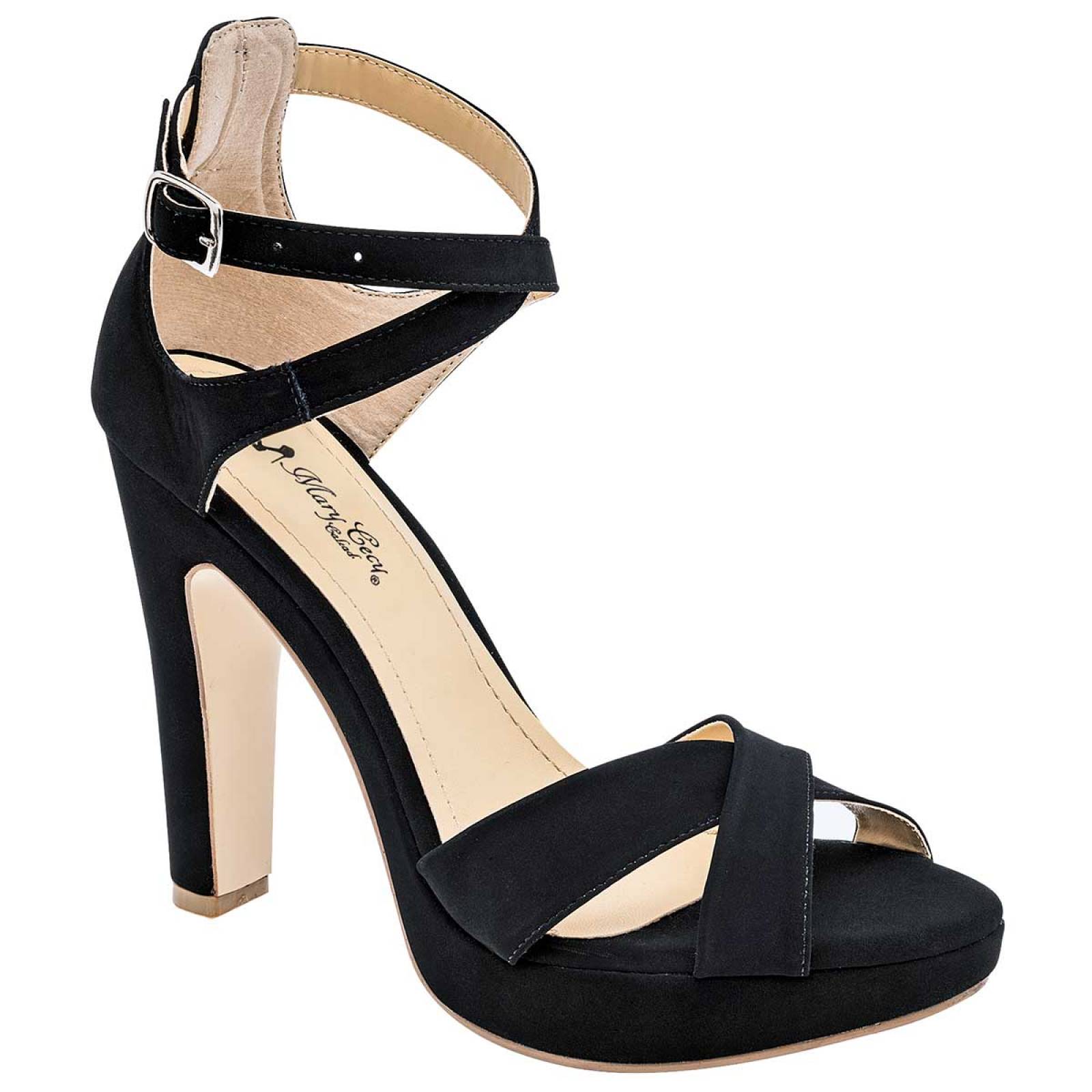 Zapatillas Negras Moda Con Tacones Zapatos Zapatillas Tacon Grueso