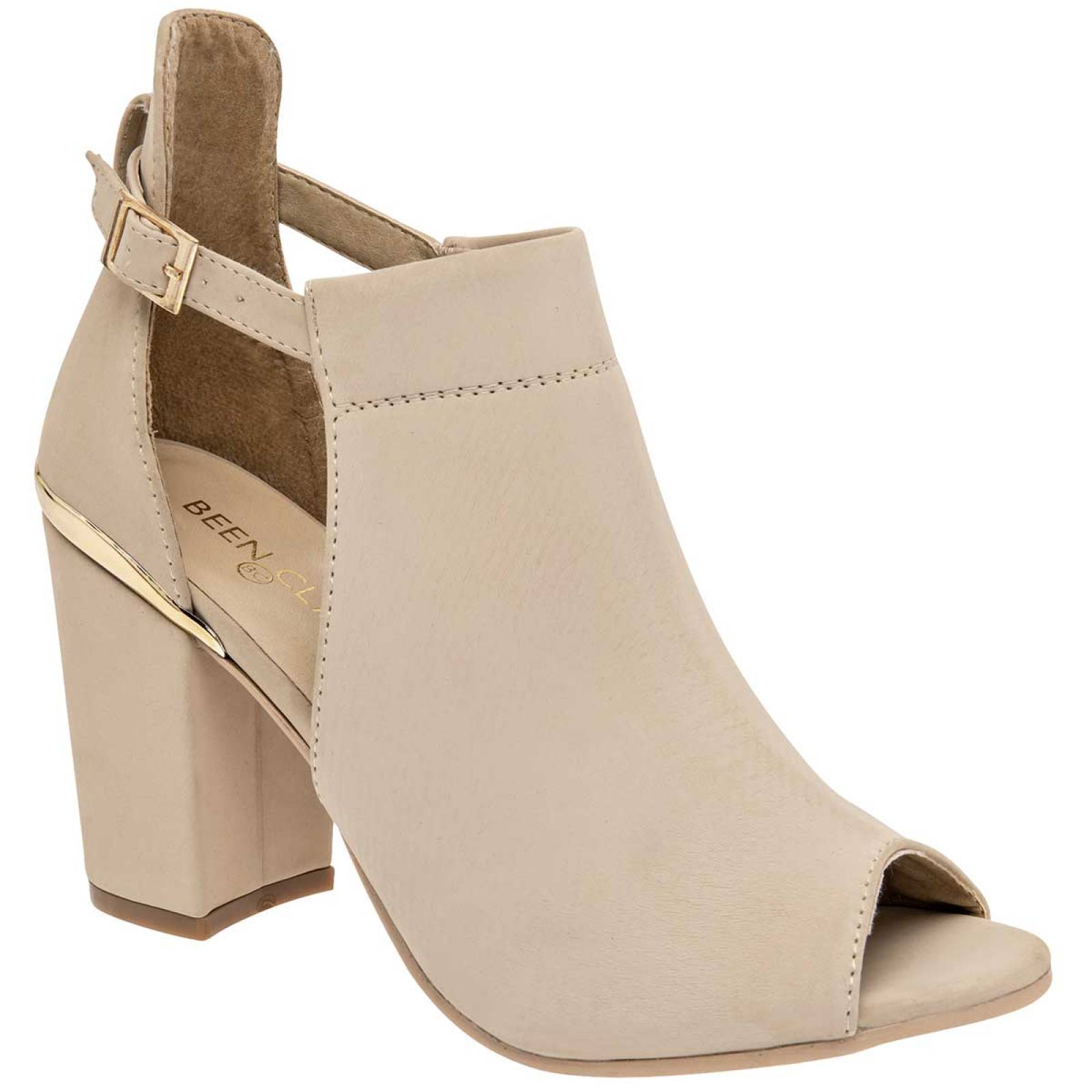 BEEN CLASS ZAPATILLA BEIGE BOCA DE PESCADO CON HEBILLA