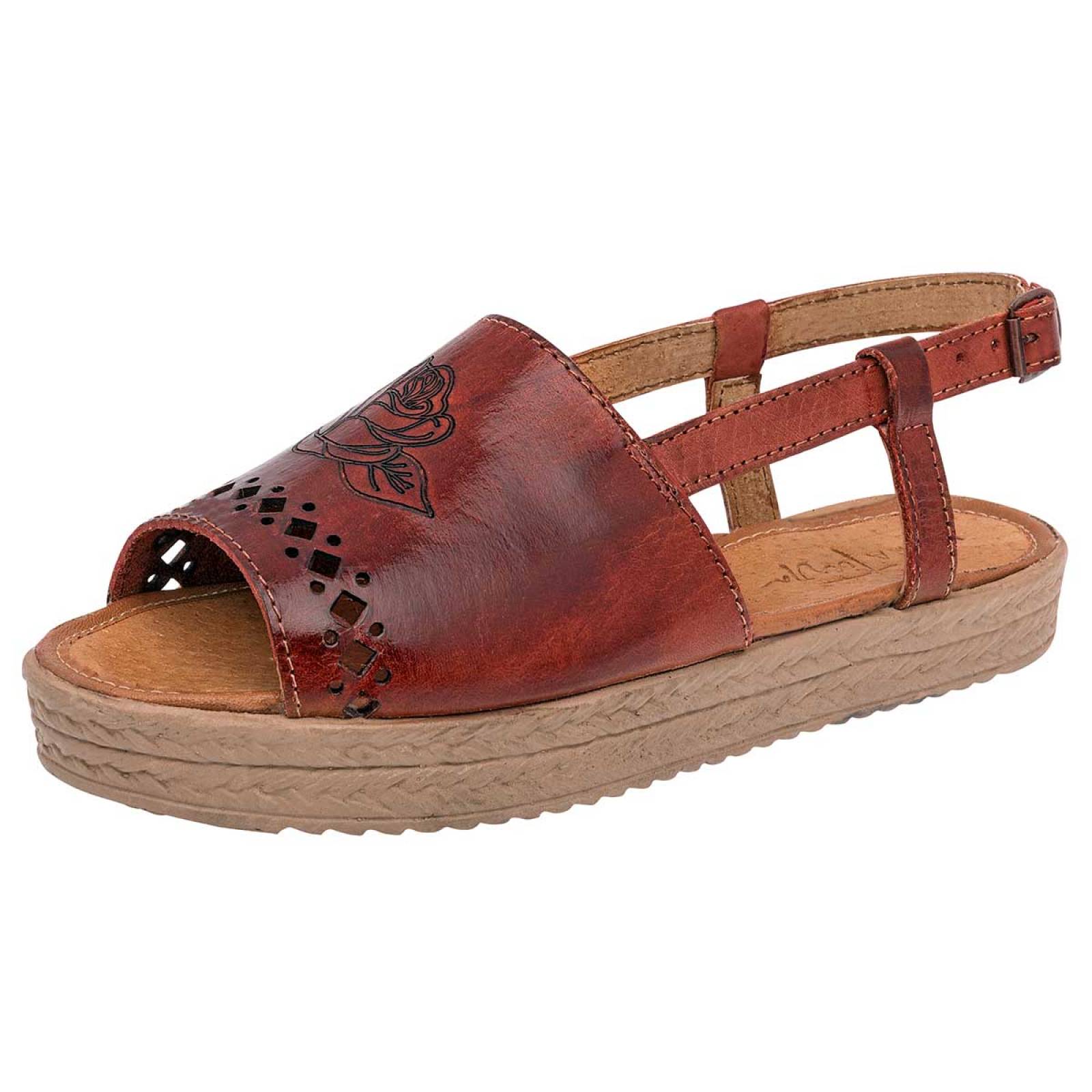 SANDALIA ARTESANAL Mora tierra 16310211 Color Cafe PARA Mujer Tx6