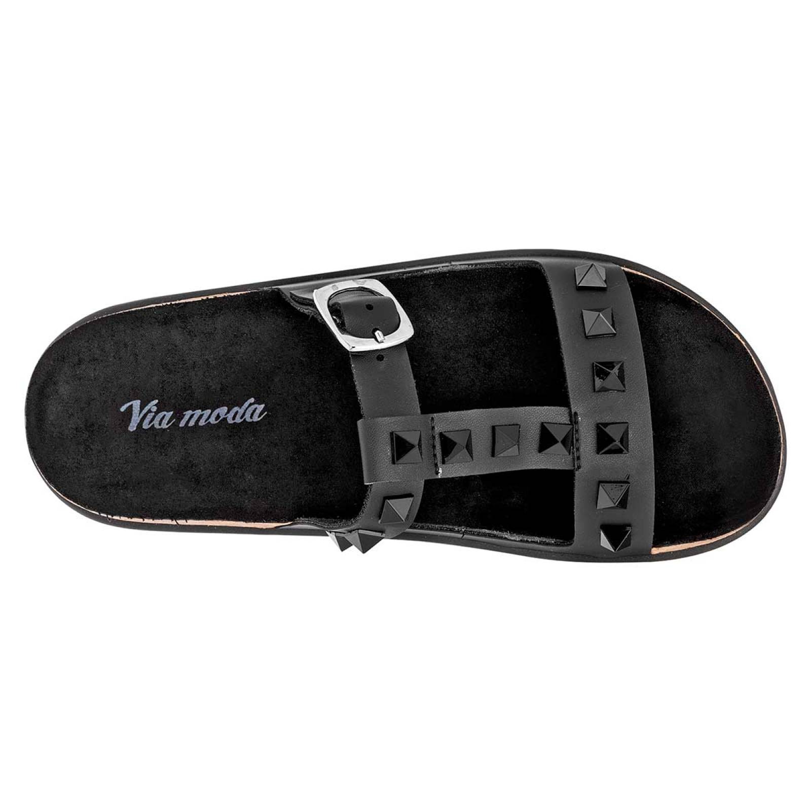 SANDALIA DE PISO Via moda AMAZONAS Color Negro PARA Mujer Tx6