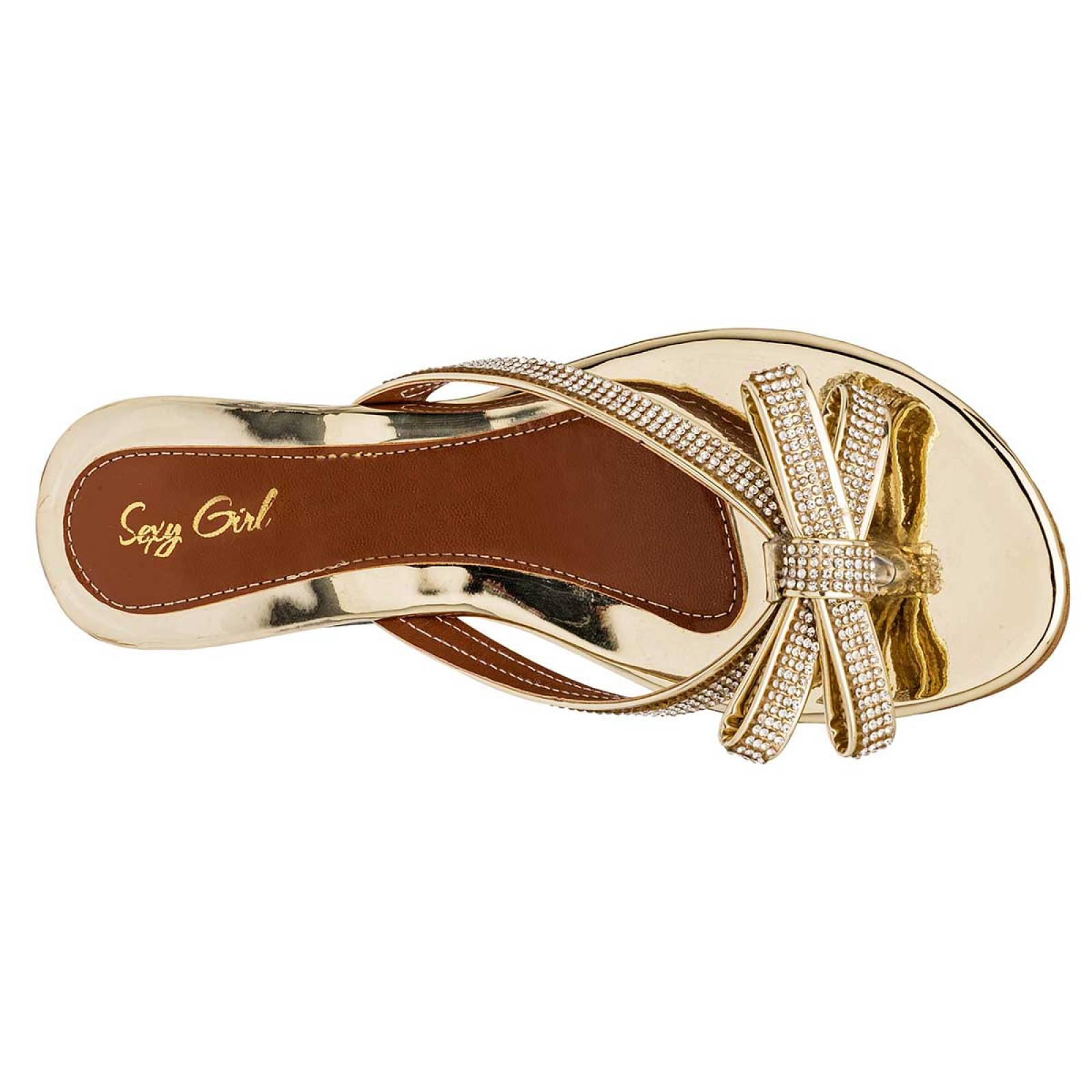 SANDALIA PATA DE GALLO SEXY GIRLS 1508 Color Oro PARA Mujer Tx6
