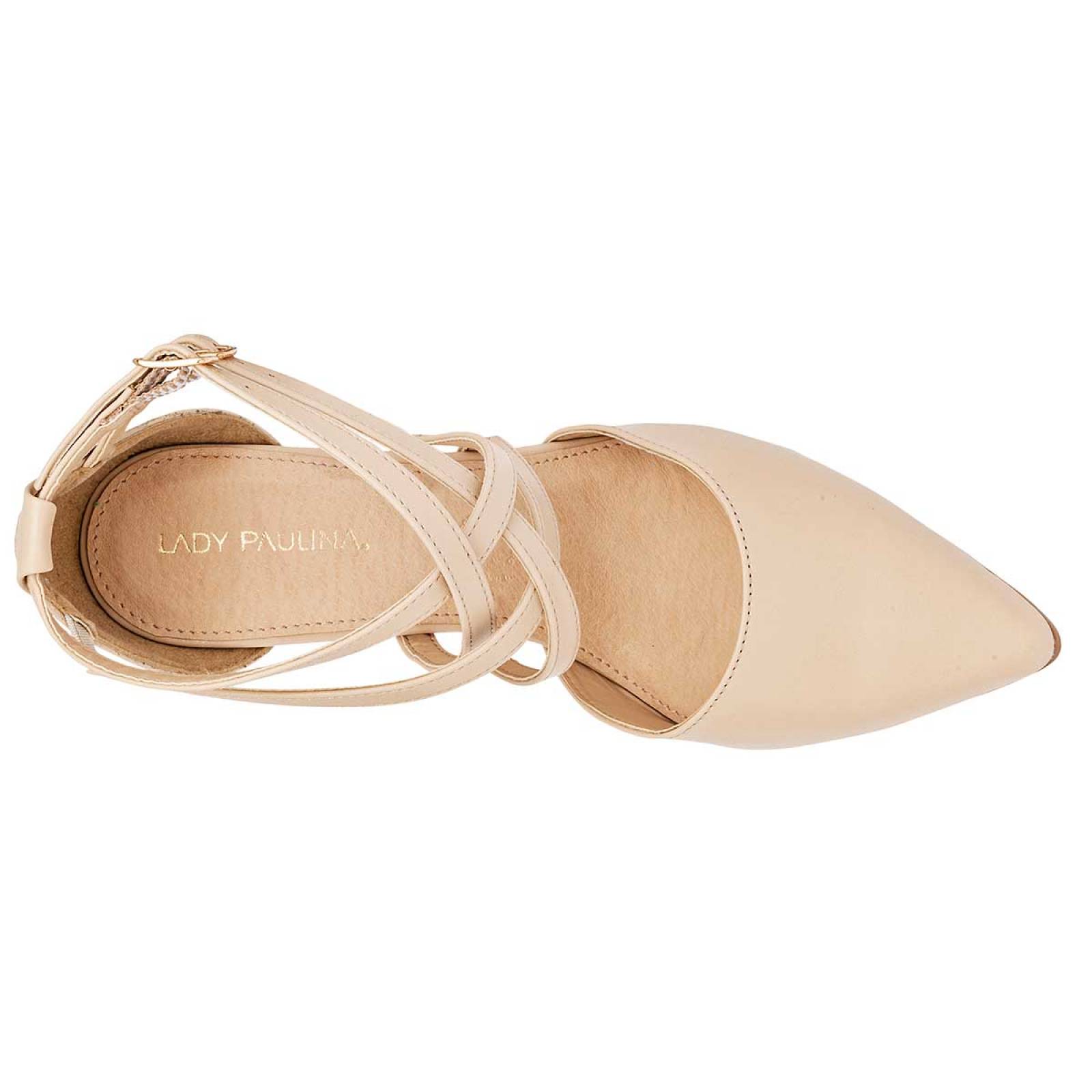 ZAPATILLA CERRADA CON TIRILLAS Lady paulina 25409 Color Beige PARA Mujer Tx6