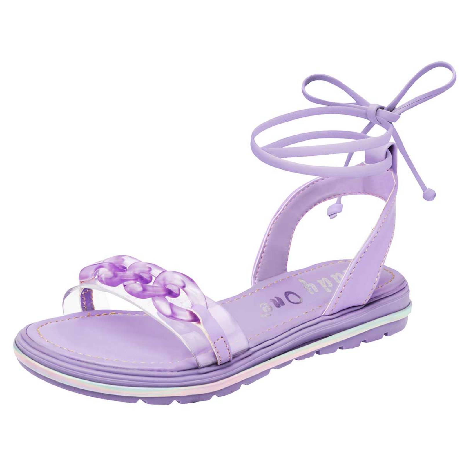 SANDALIA ROMANA Lady one TU1966 Color Lila PARA Niña Tx6