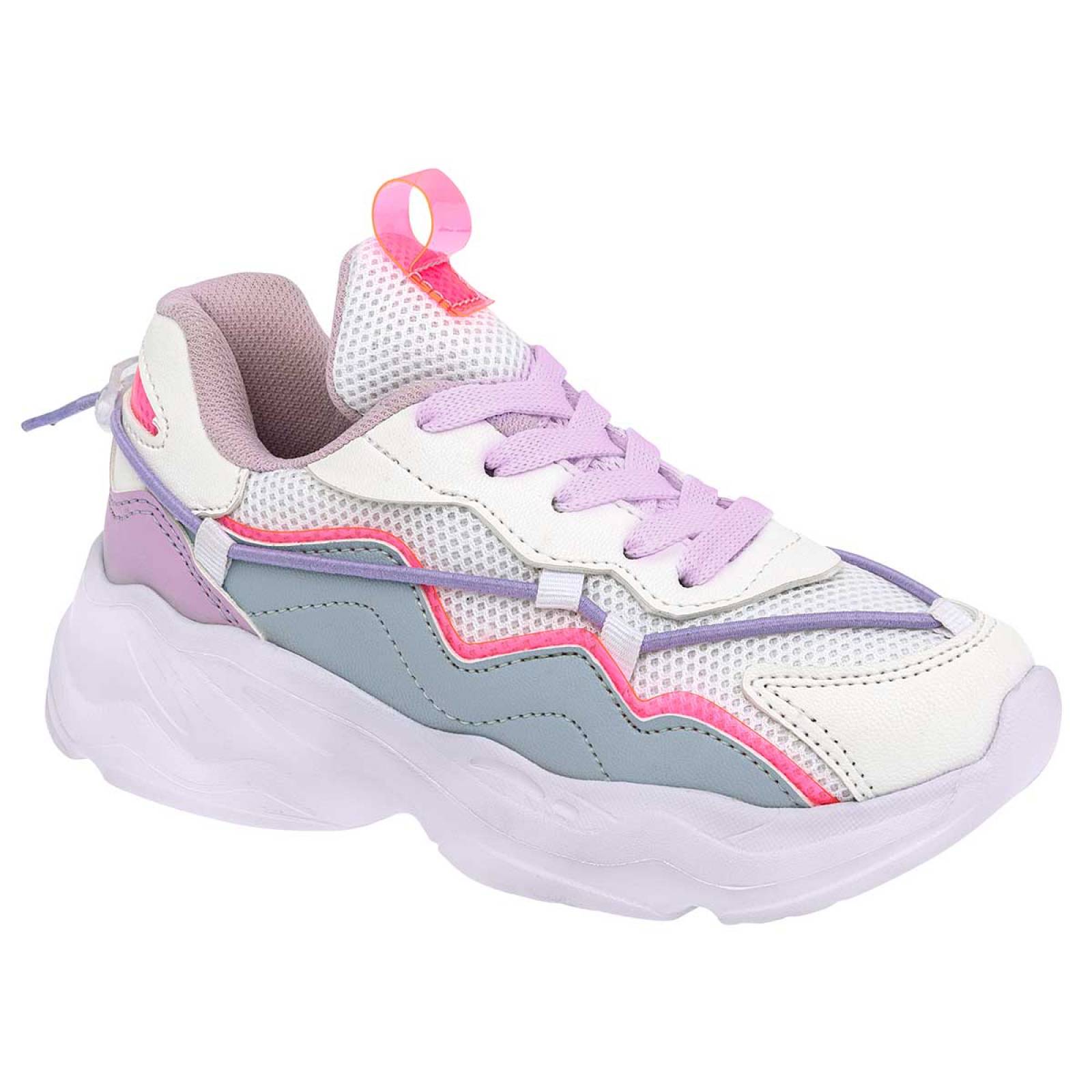 TENIS CHUNKY Lady one CC073 Color Blanco PARA Niña Tx6