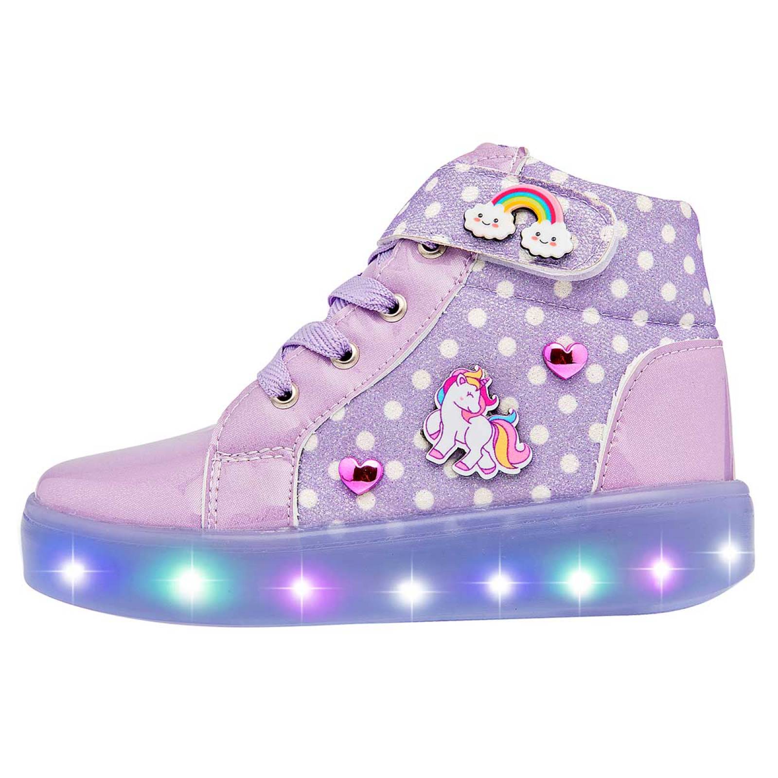 TENIS CON LUCES Efectos 110C Color Lila PARA Niña Tx6