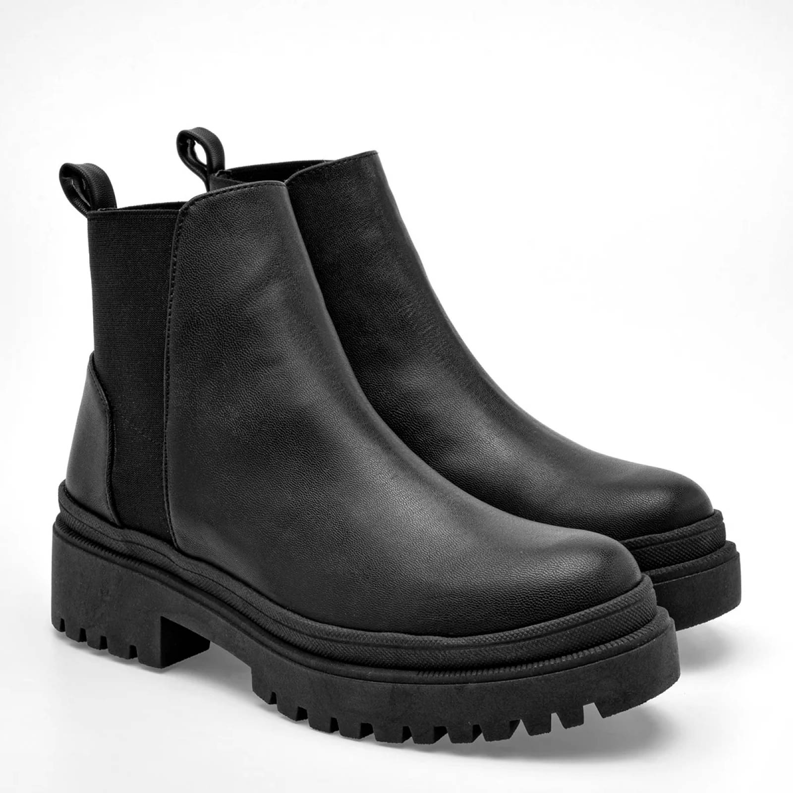 BOTA CHUNKY CON ELASTICO D. k. ch. ESME02 Color Negro PARA Mujer Tx7