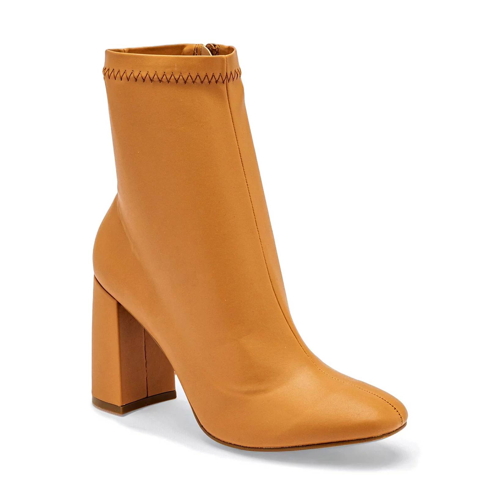 BOTIN DE PUNTA CON TACON CUADRADO Lady paulina 10505 Color CAMEL PARA Mujer Tx7