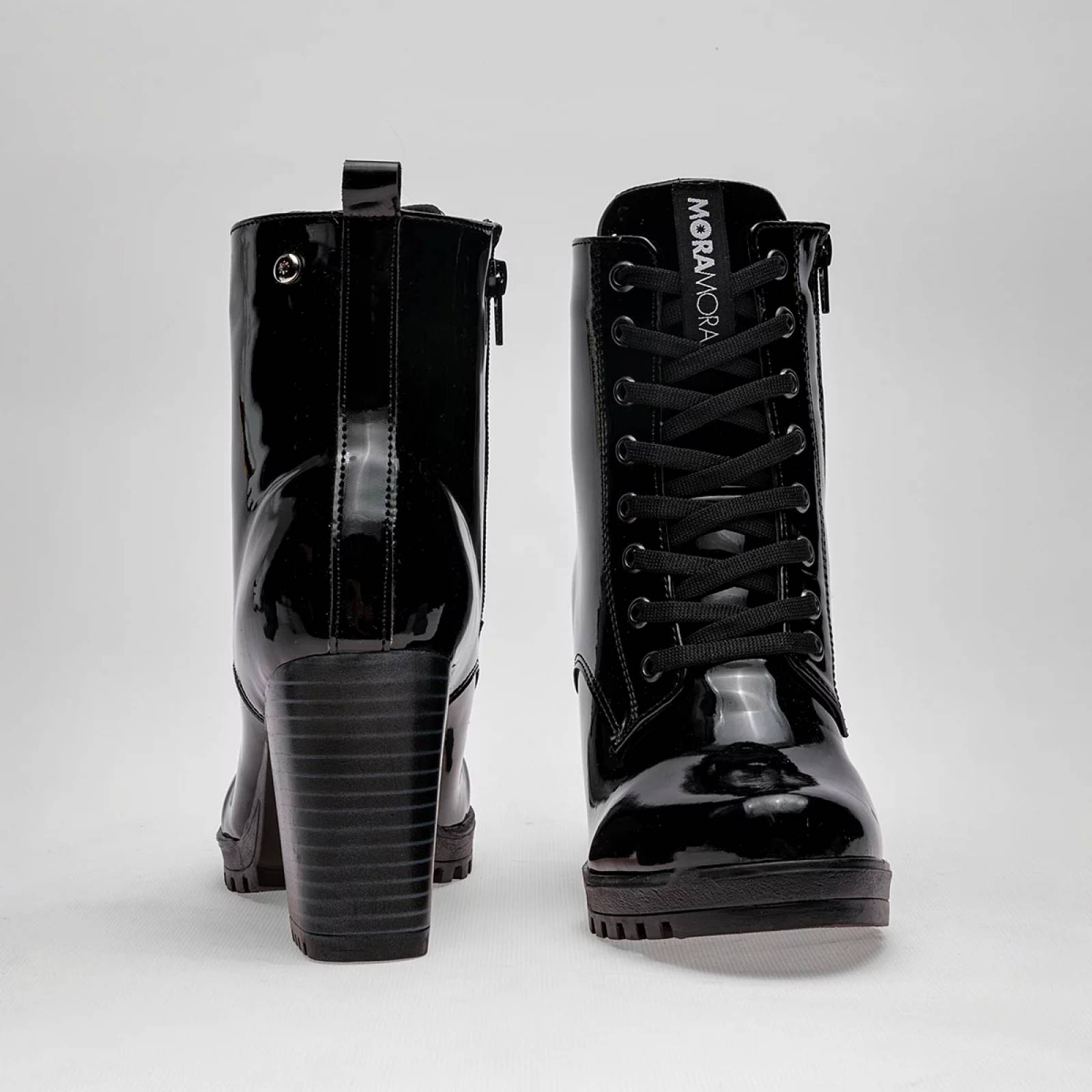 Botas charol negras online mujer