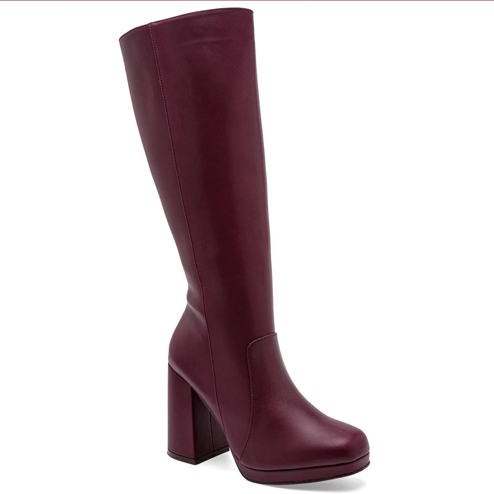 BOTA LARGA CON PLATAFORMA Pietro alessandro 5660 Color Vino PARA Mujer Tx7