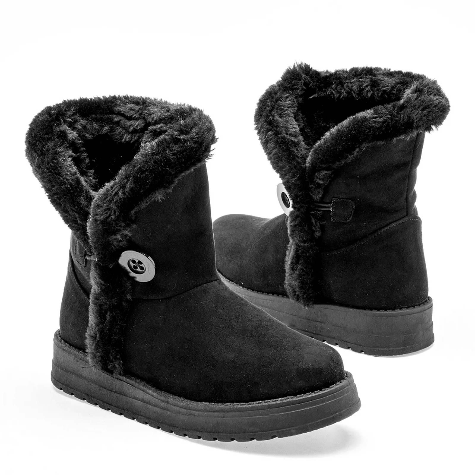 BOTA CON PELUCHE GAMUZA Rojo cereza 7018 Color Negro PARA Mujer Tx7