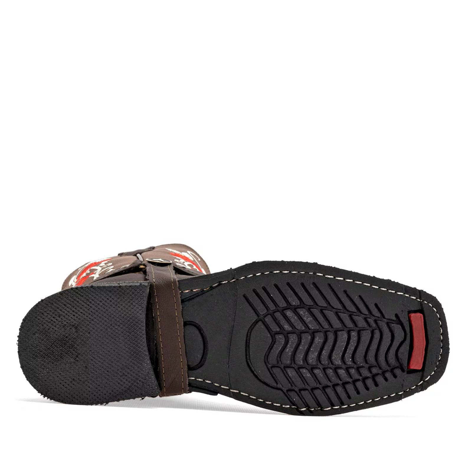 BOTA VAQUERA CON BORDADO Risel 405 Color Cafe PARA Mujer Tx7