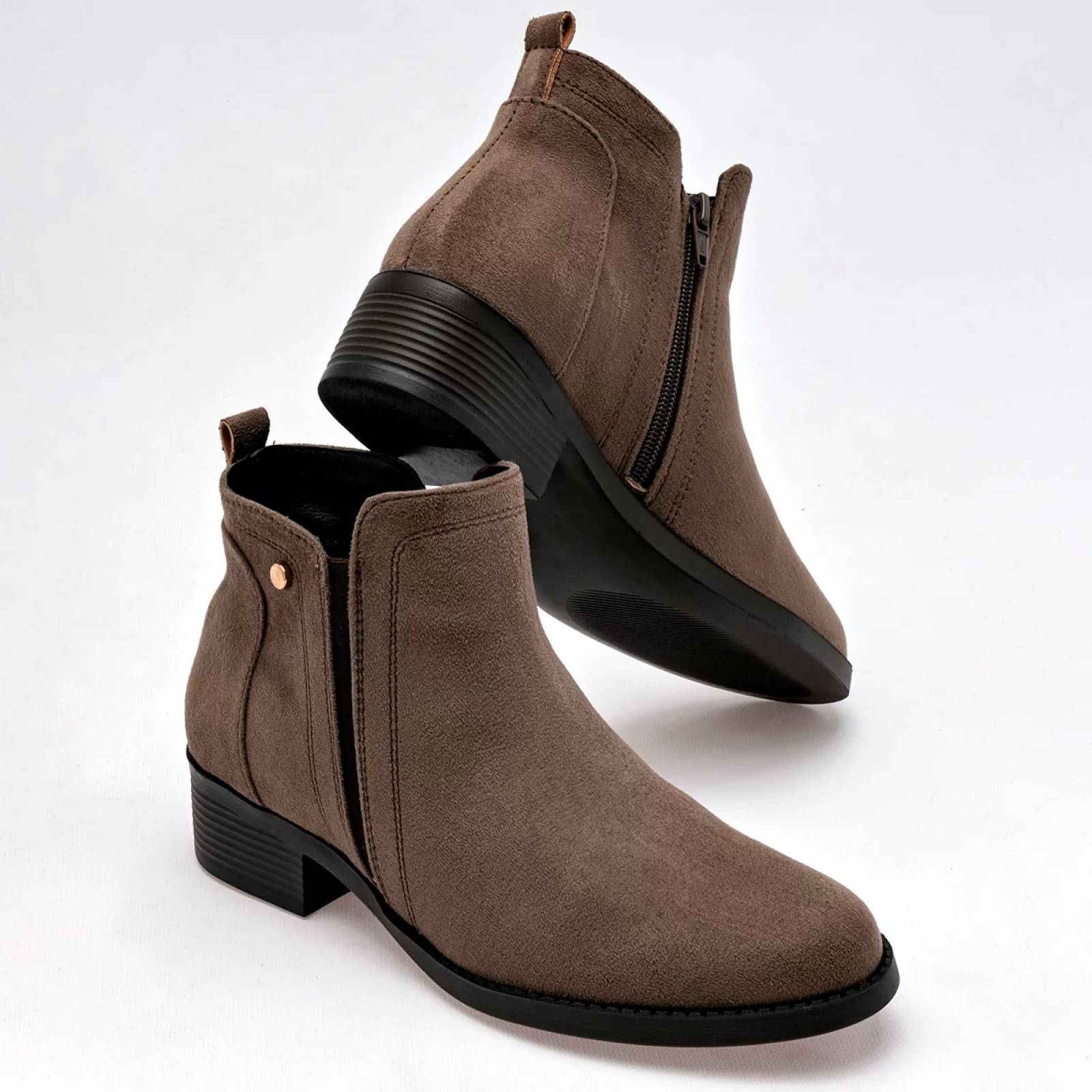 BOTIN GAMUZA TACON CUADRADO Step gio 1100 Color CAMEL PARA Mujer Tx7