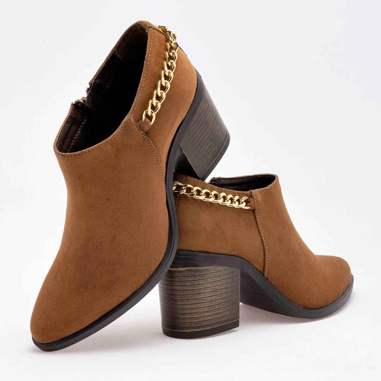 BOTIN CON CADENA TACON CUADRADO Taguesi 088271 Color CAMEL PARA