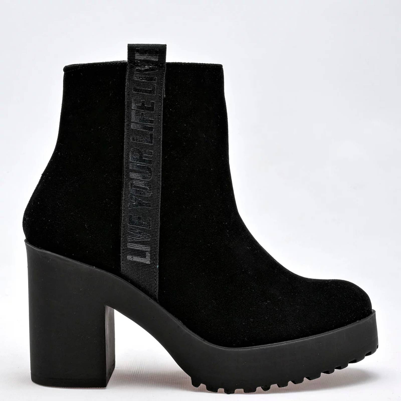 BOTA GAMUZA TACON CUADRADO Taguesi 1011011 Color Negro PARA Mujer Tx7