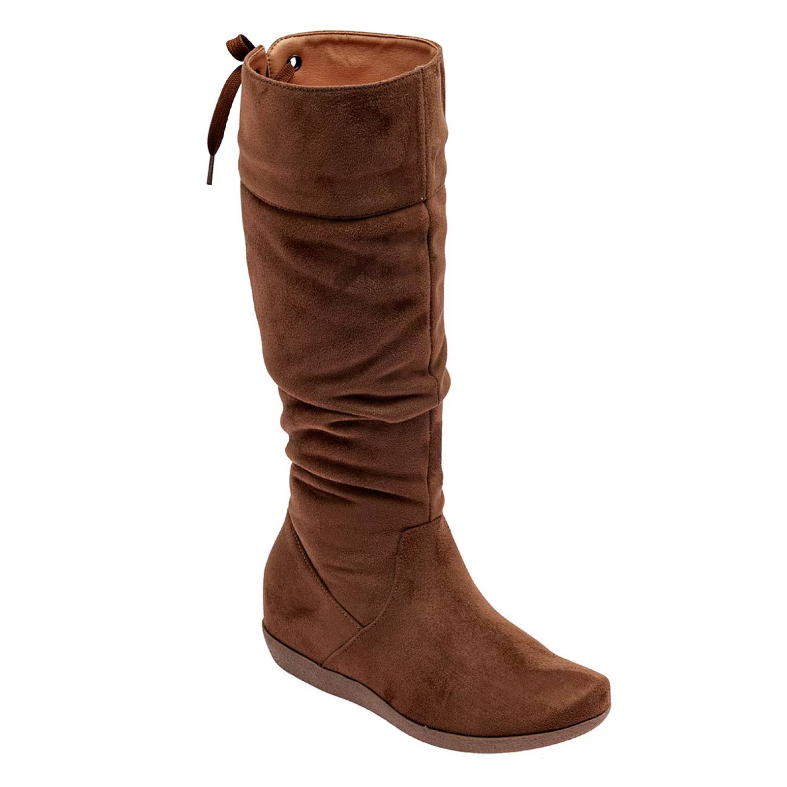 BOTA LARGA GAMUZA Via victoria 9092 Color CAMEL PARA Mujer Tx7