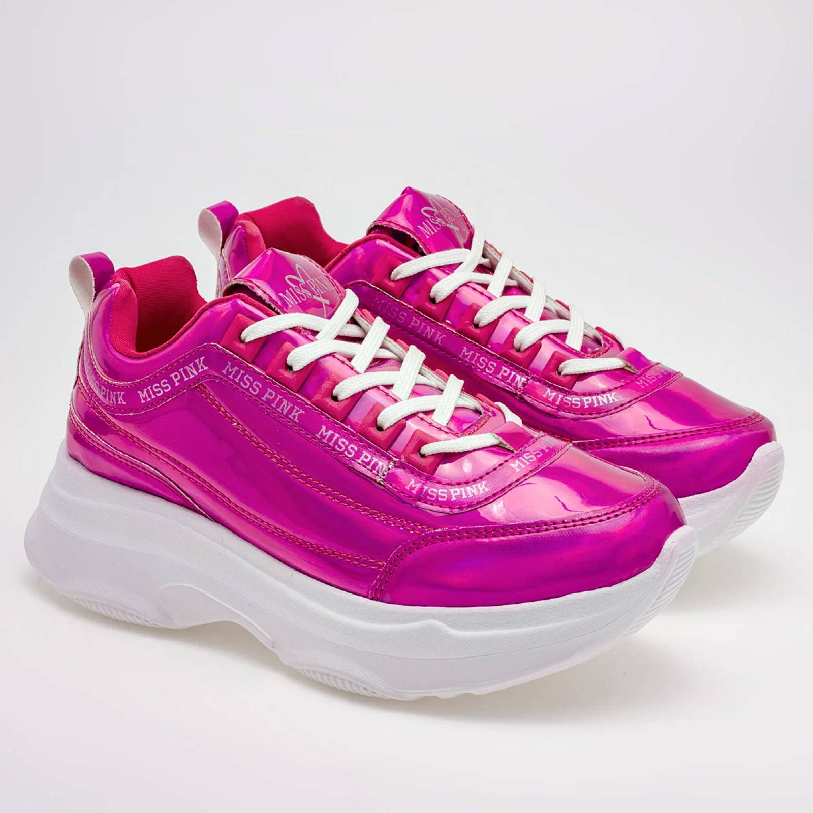 TENIS CHUNKY METALICO Miss pink 711A Color Rosa PARA Mujer Tx7