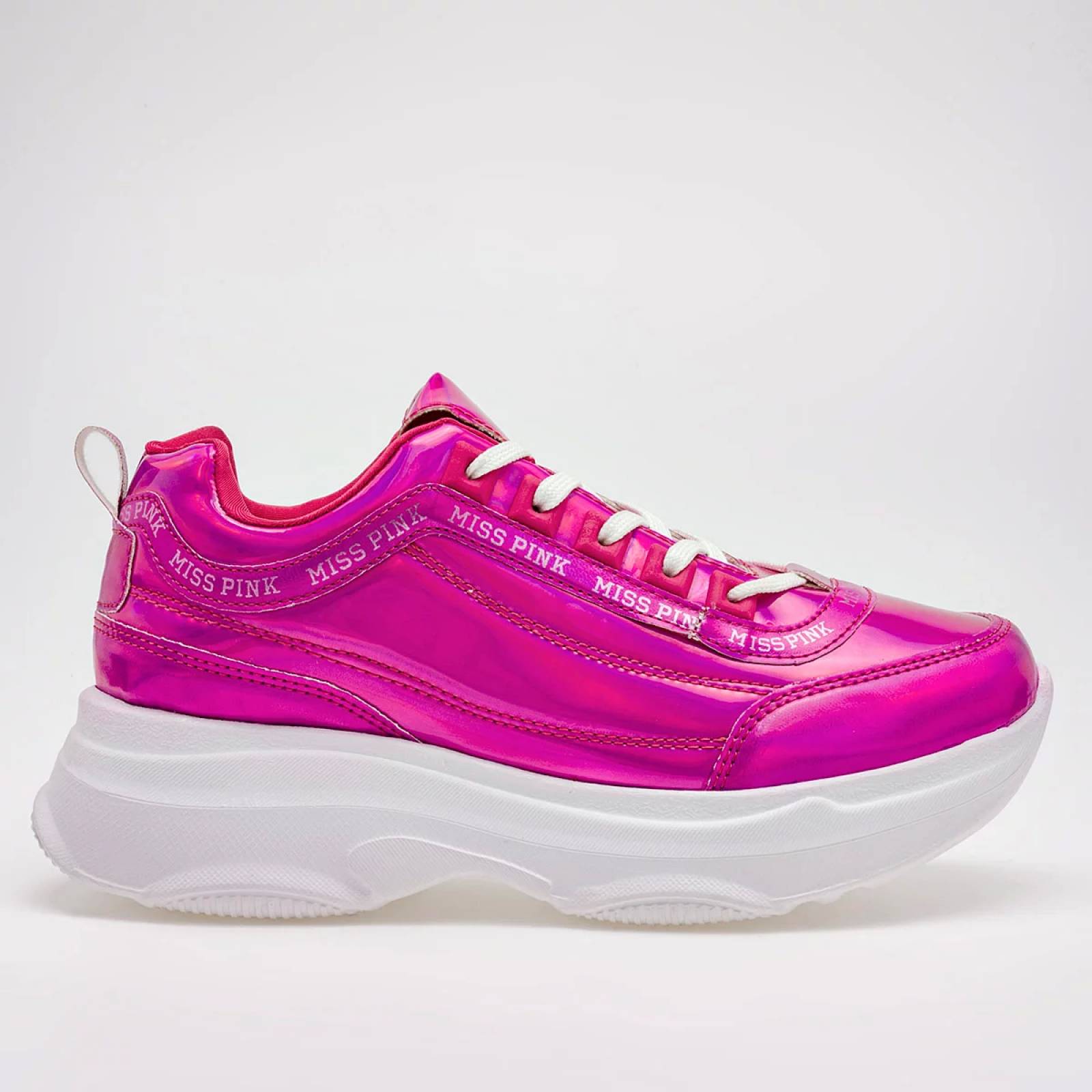 TENIS CHUNKY METALICO Miss pink 711A Color Rosa PARA Mujer Tx7