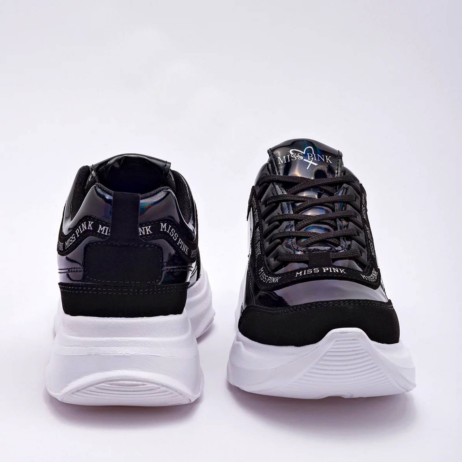 TENIS CHUNKY METALICO Miss pink 711A Color Negro PARA Mujer Tx7