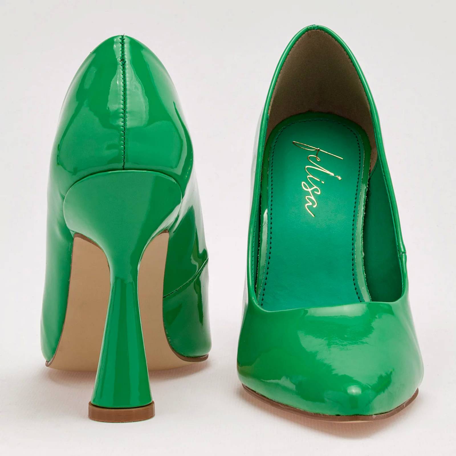 ZAPATILLA DE PUNTA CON TACON PIRAMIDE Felisa villalobos 1190 Color Verde PARA Mujer Tx7