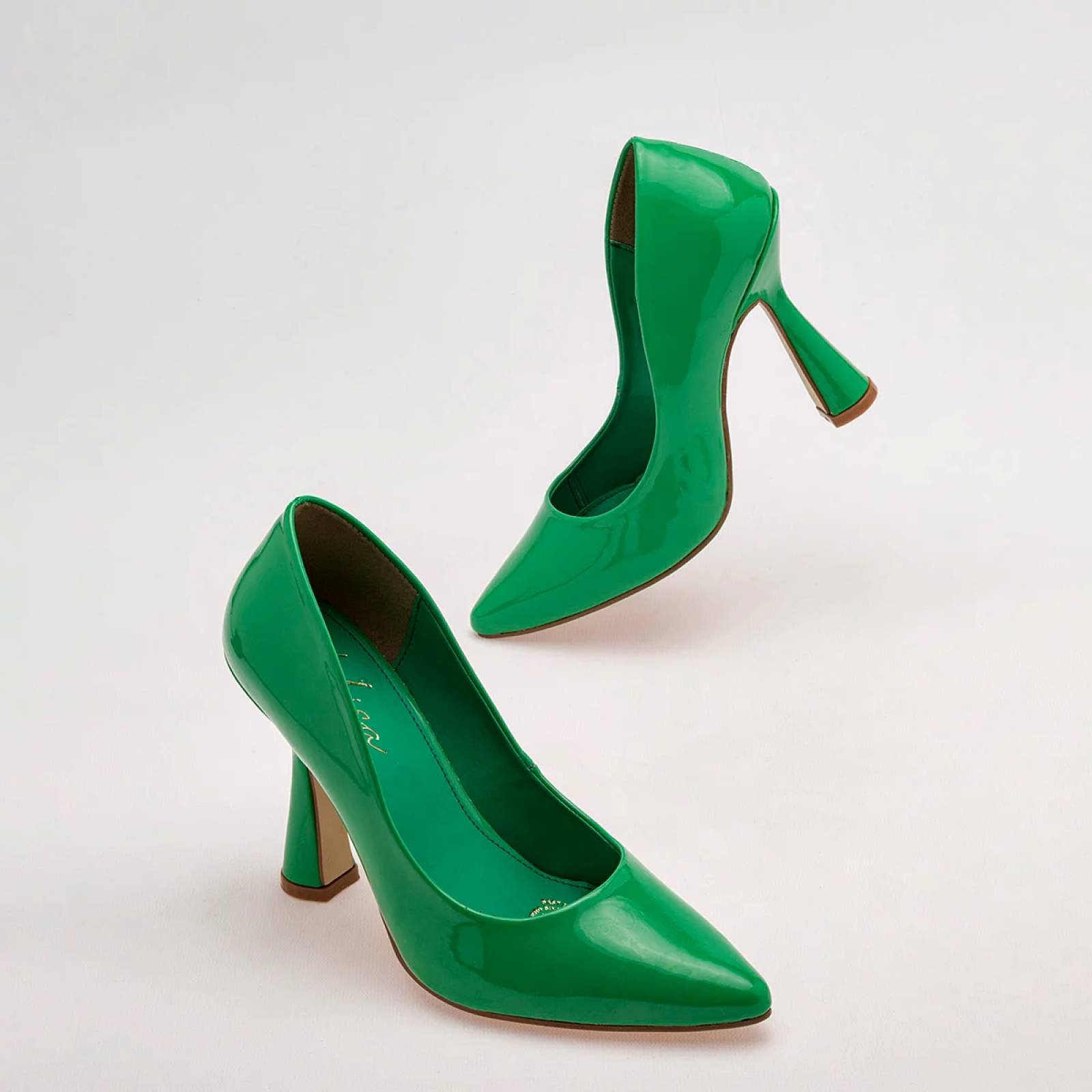 ZAPATILLA DE PUNTA CON TACON PIRAMIDE Felisa villalobos 1190 Color Verde PARA Mujer Tx7