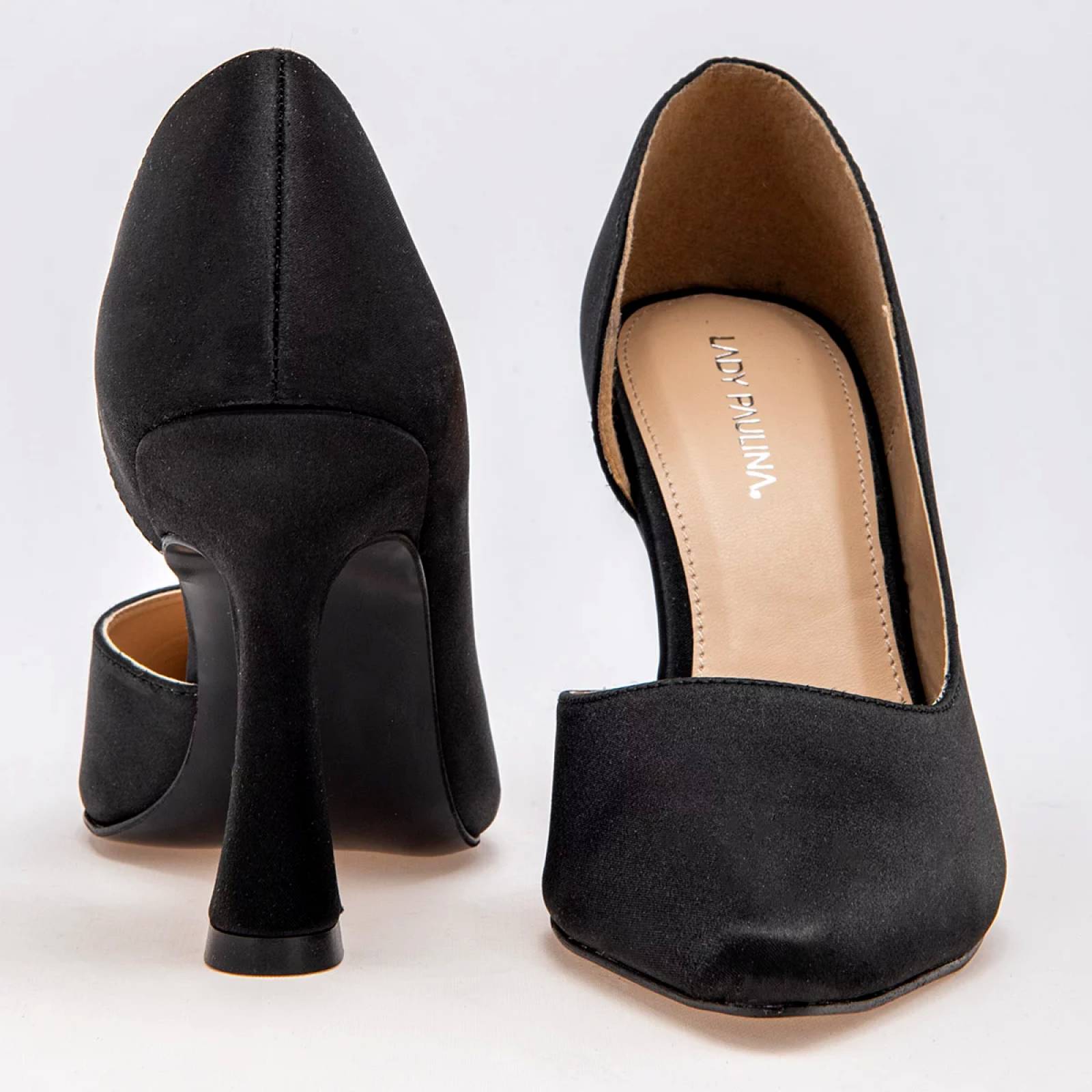 ZAPATILLA DE PUNTA CON TACON PIRAMIDE Lady paulina 32201 Color Negro PARA Mujer Tx7