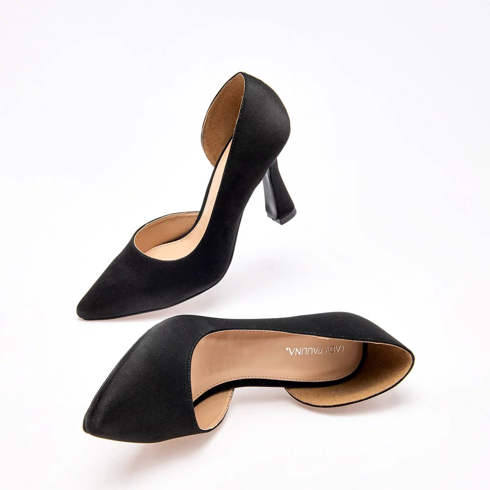 ZAPATILLA DE PUNTA CON TACON PIRAMIDE Lady paulina 32201 Color Negro PARA Mujer Tx7