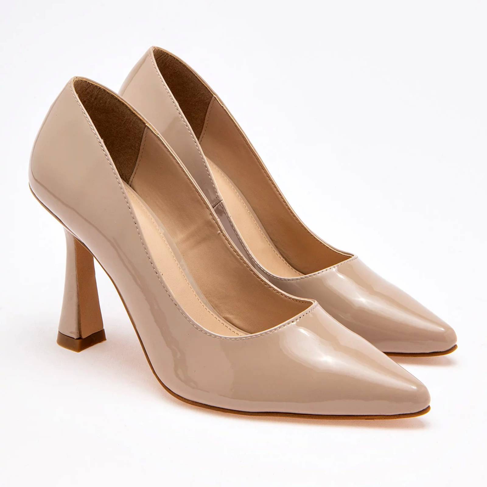 ZAPATILLA DE PUNTA CON TACON PIRAMIDE Lady paulina 32203 Color Beige PARA Mujer Tx7