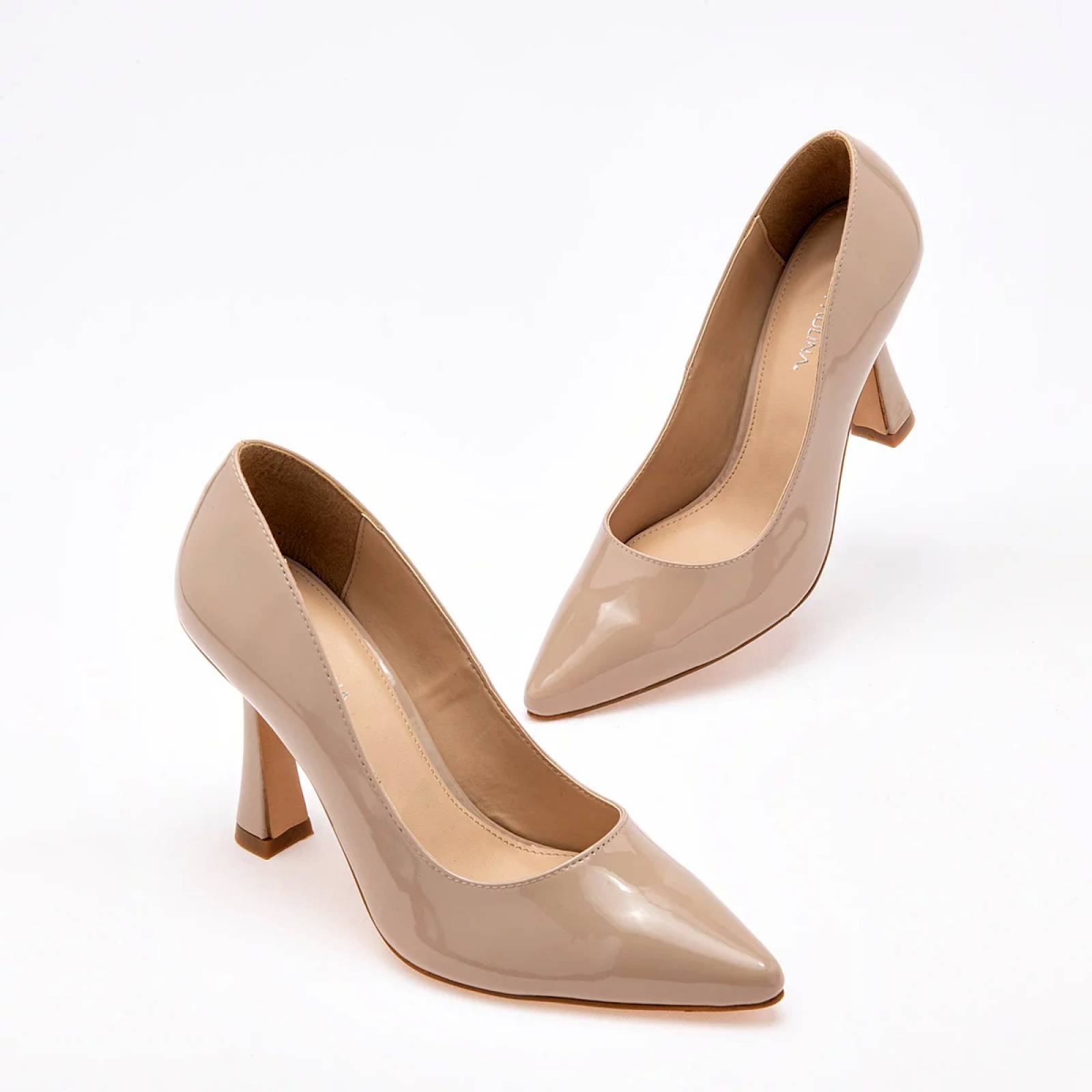 ZAPATILLA DE PUNTA CON TACON PIRAMIDE Lady paulina 32203 Color Beige PARA Mujer Tx7