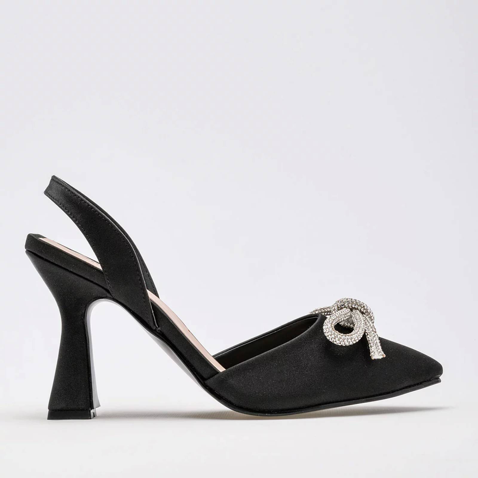 ZAPATILLA DE PUNTA CON TACON PIRAMIDE Moramora 1954002 Color Negro PARA Mujer Tx7