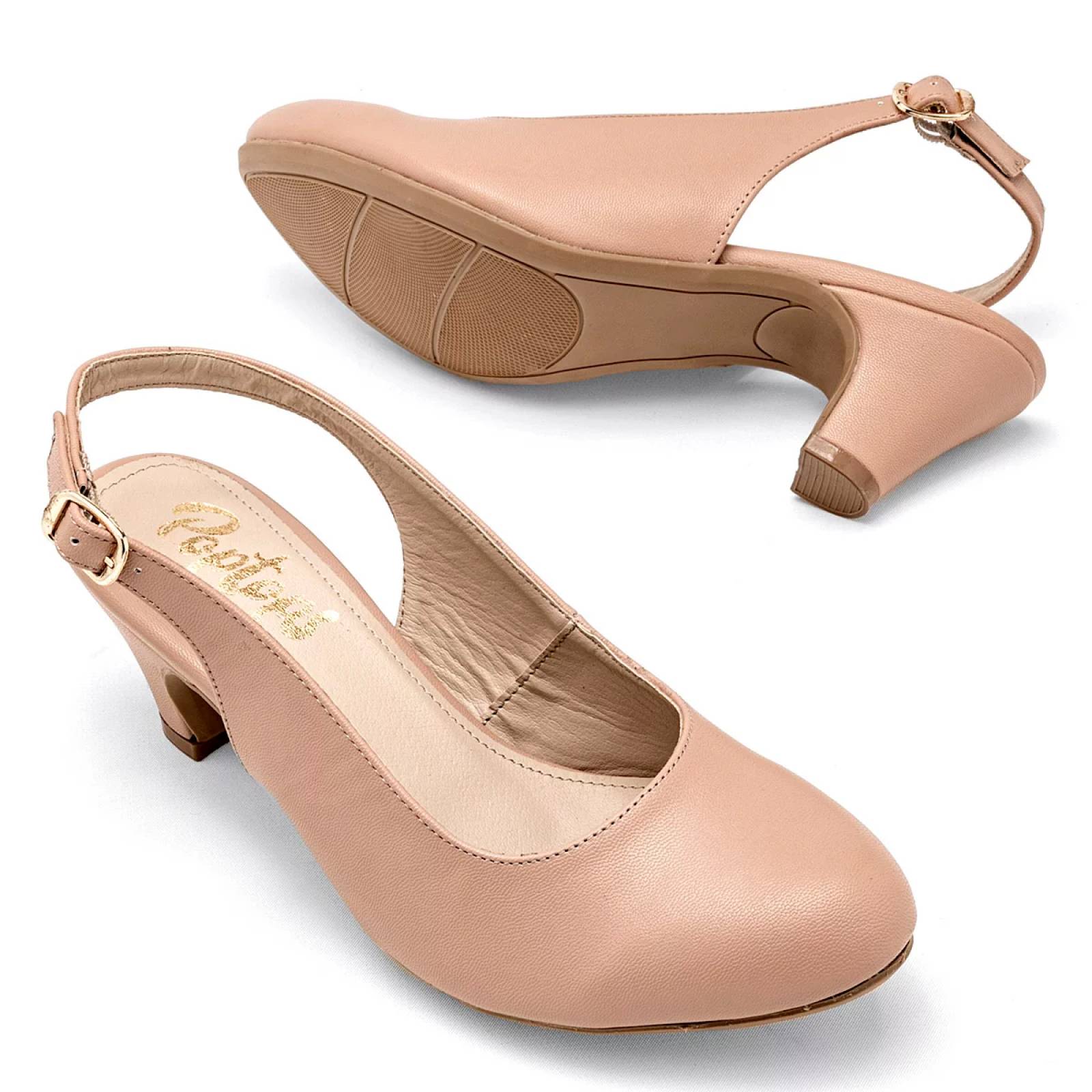 ZAPATILLA DESTALONADA DE HEBILLA TACON CUADRADO Poptops 2560 Color Rosa PARA Mujer Tx7