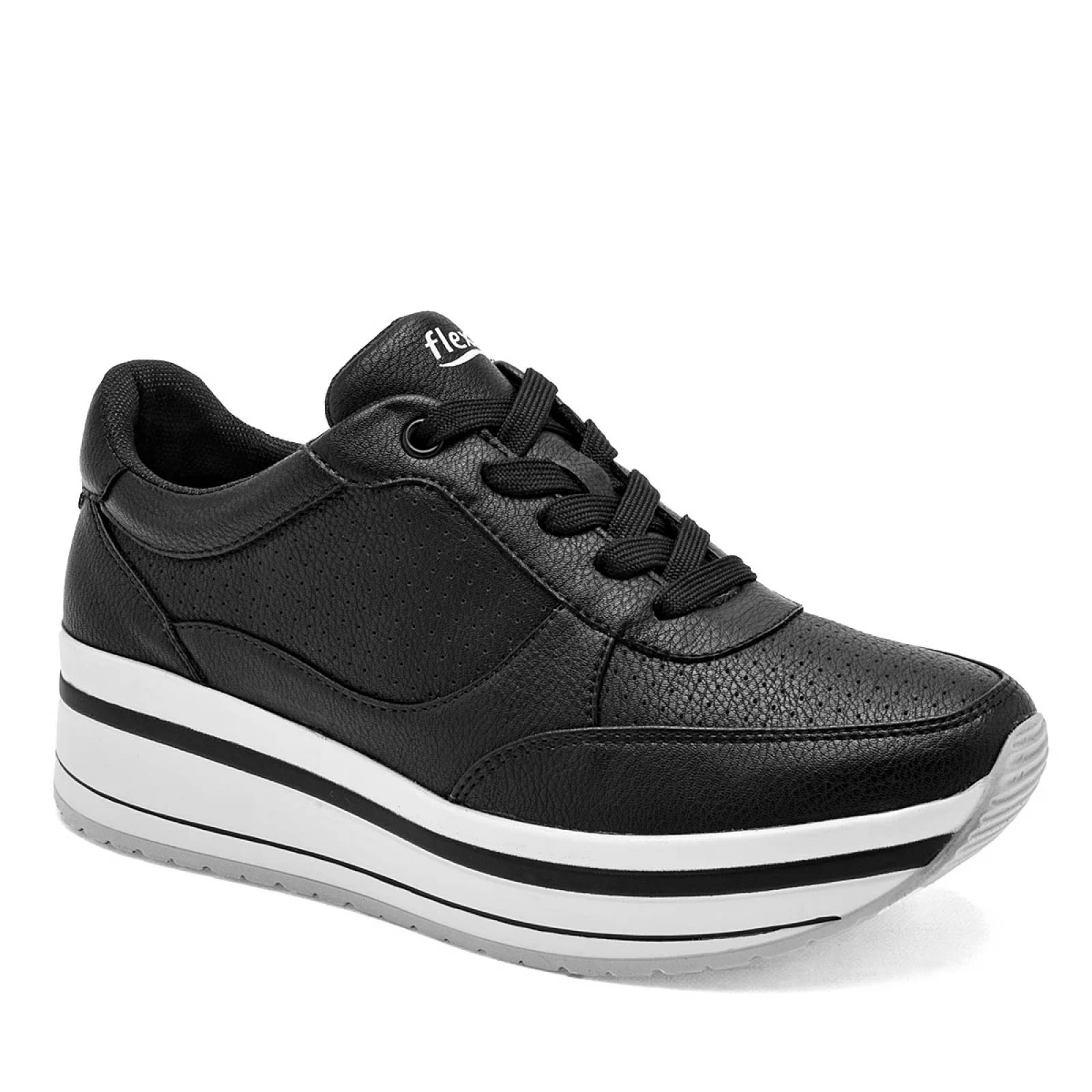 TENIS CHUNKY Flexi 101011 Color Negro PARA Mujer Tx7