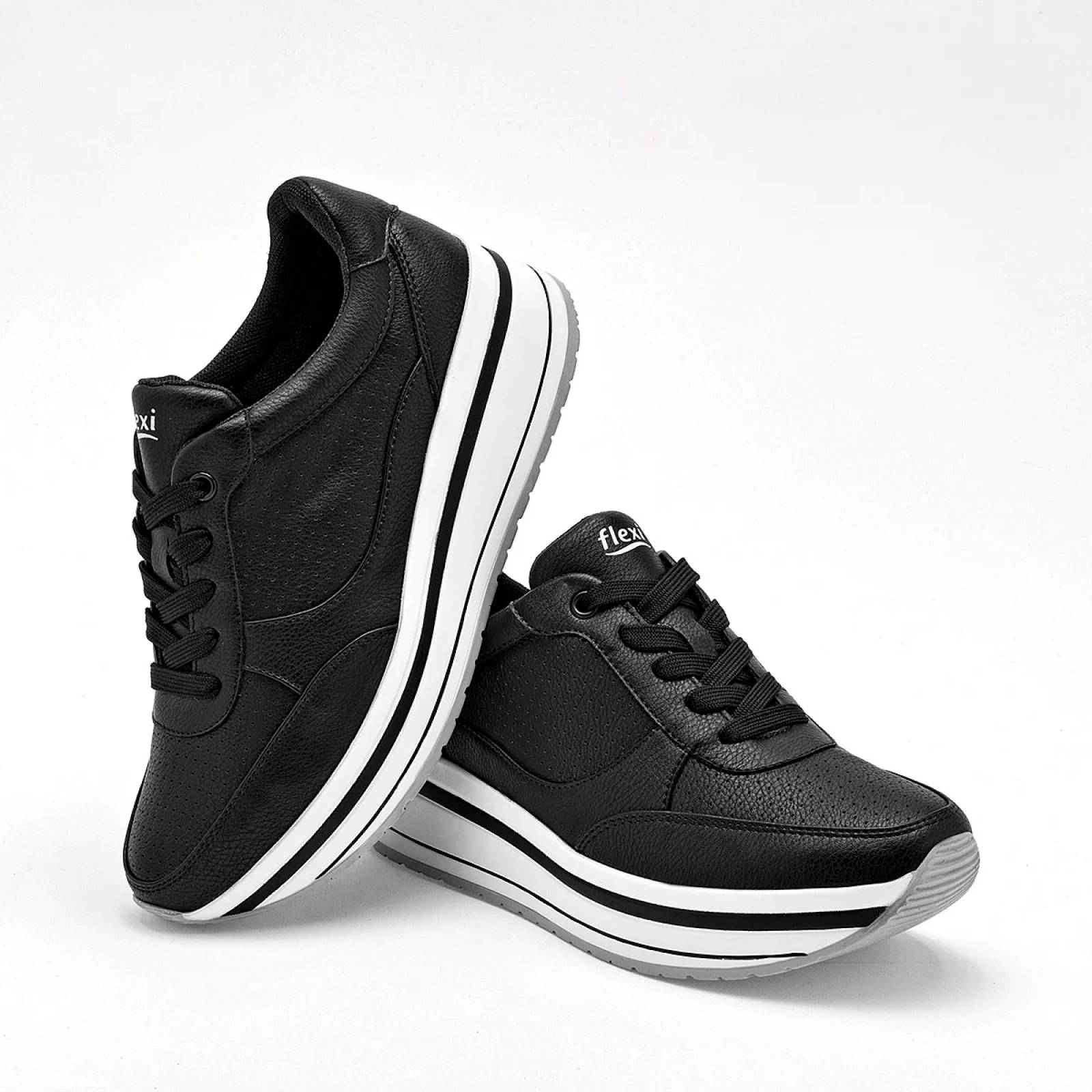 TENIS CHUNKY Flexi 101011 Color Negro PARA Mujer Tx7