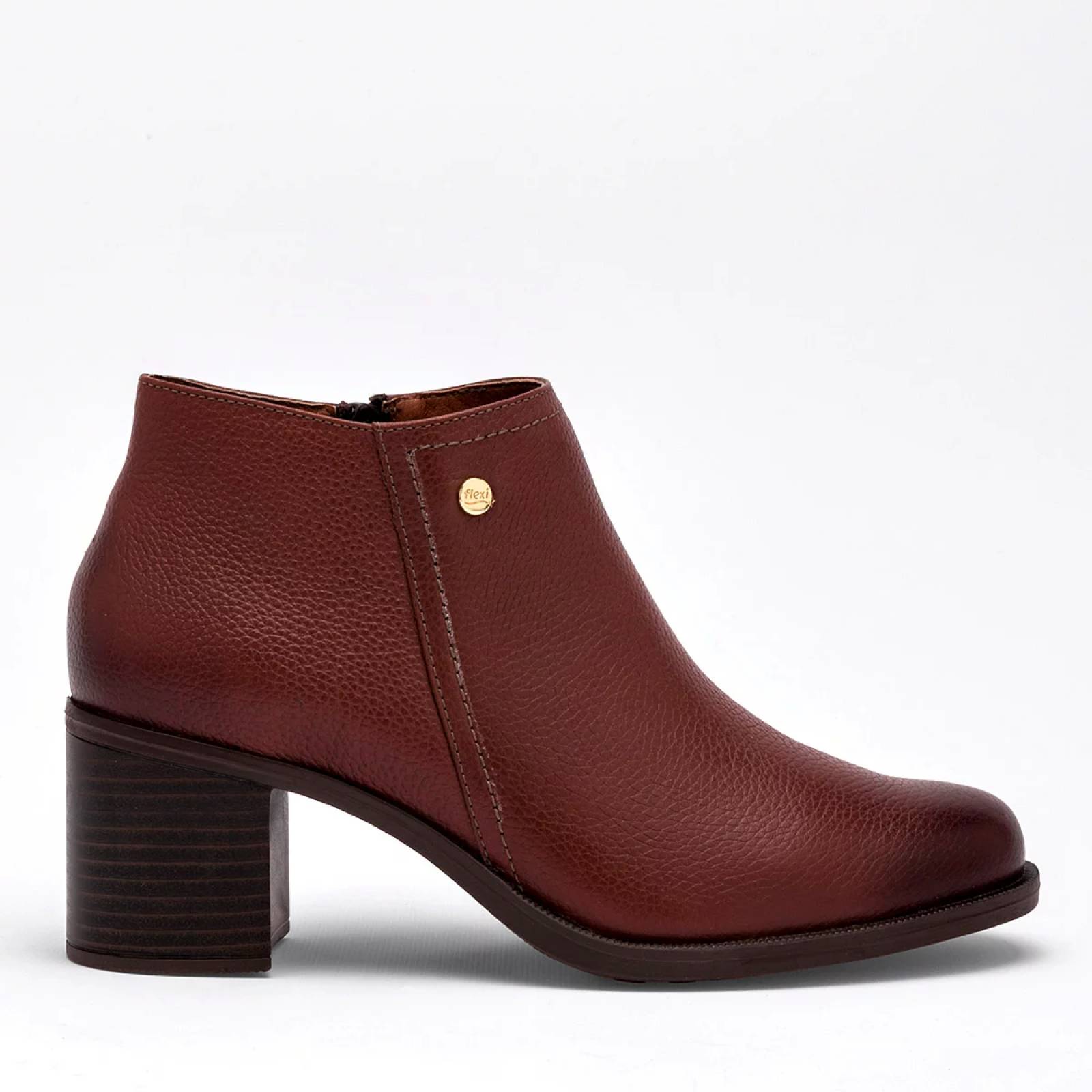 BOTIN CON CIERRE Y TACON CUADRADO Flexi 109219 Color Cafe PARA Mujer Tx7