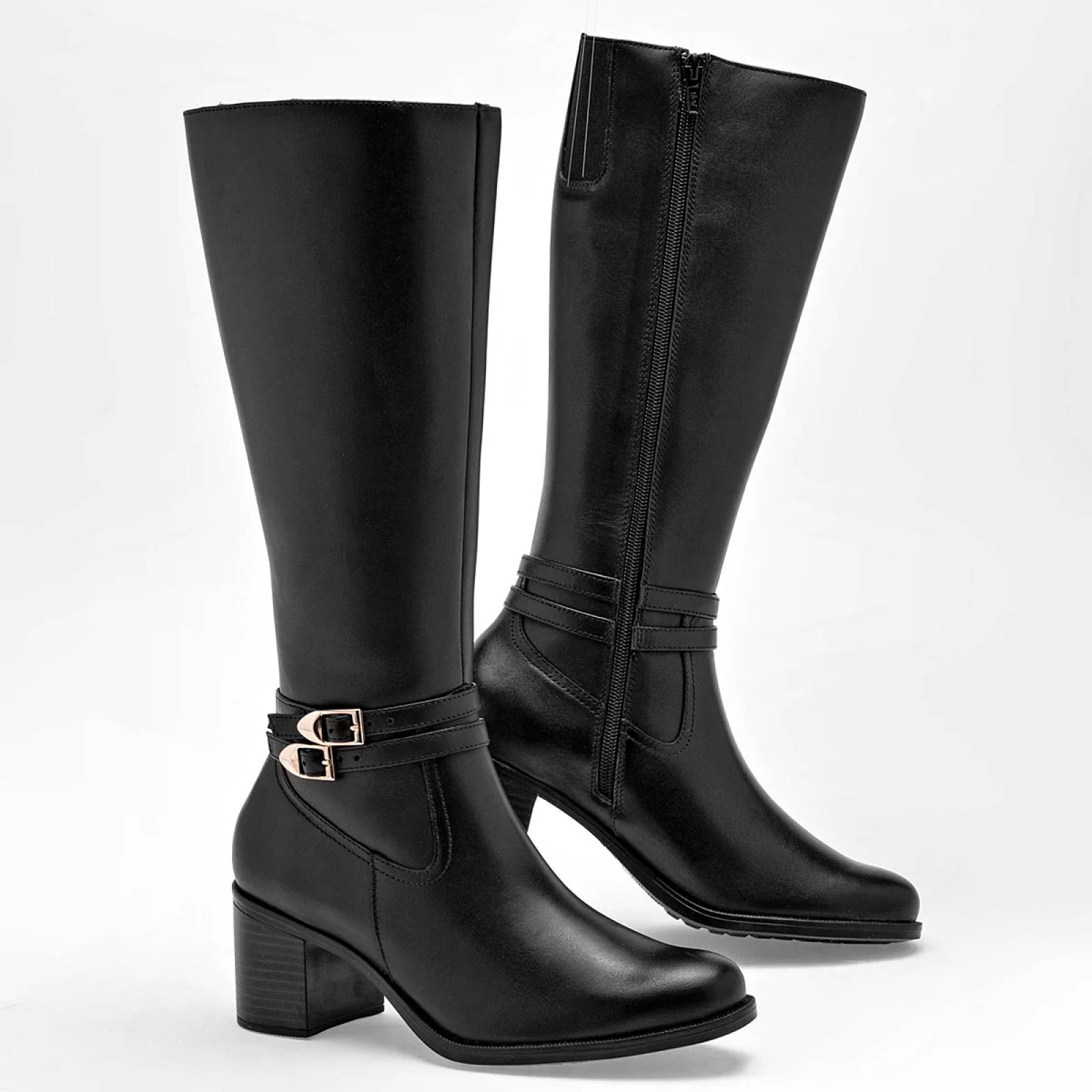BOTA LARGA CON PLATAFORMA Y HEBILLA Flexi 109221 Color Negro PARA Mujer Tx7