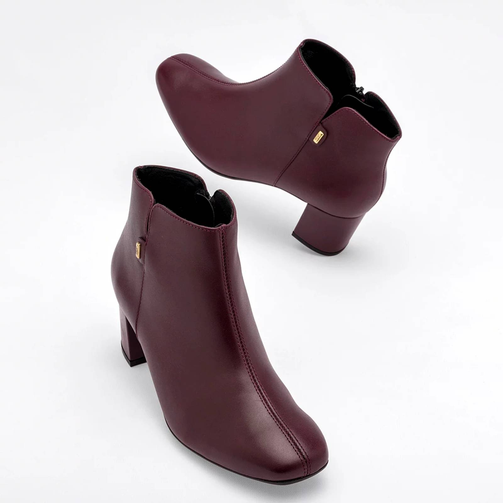 BOTIN CON CIERRE Y TACON CUADRADO Flexi 119706 Color Vino PARA