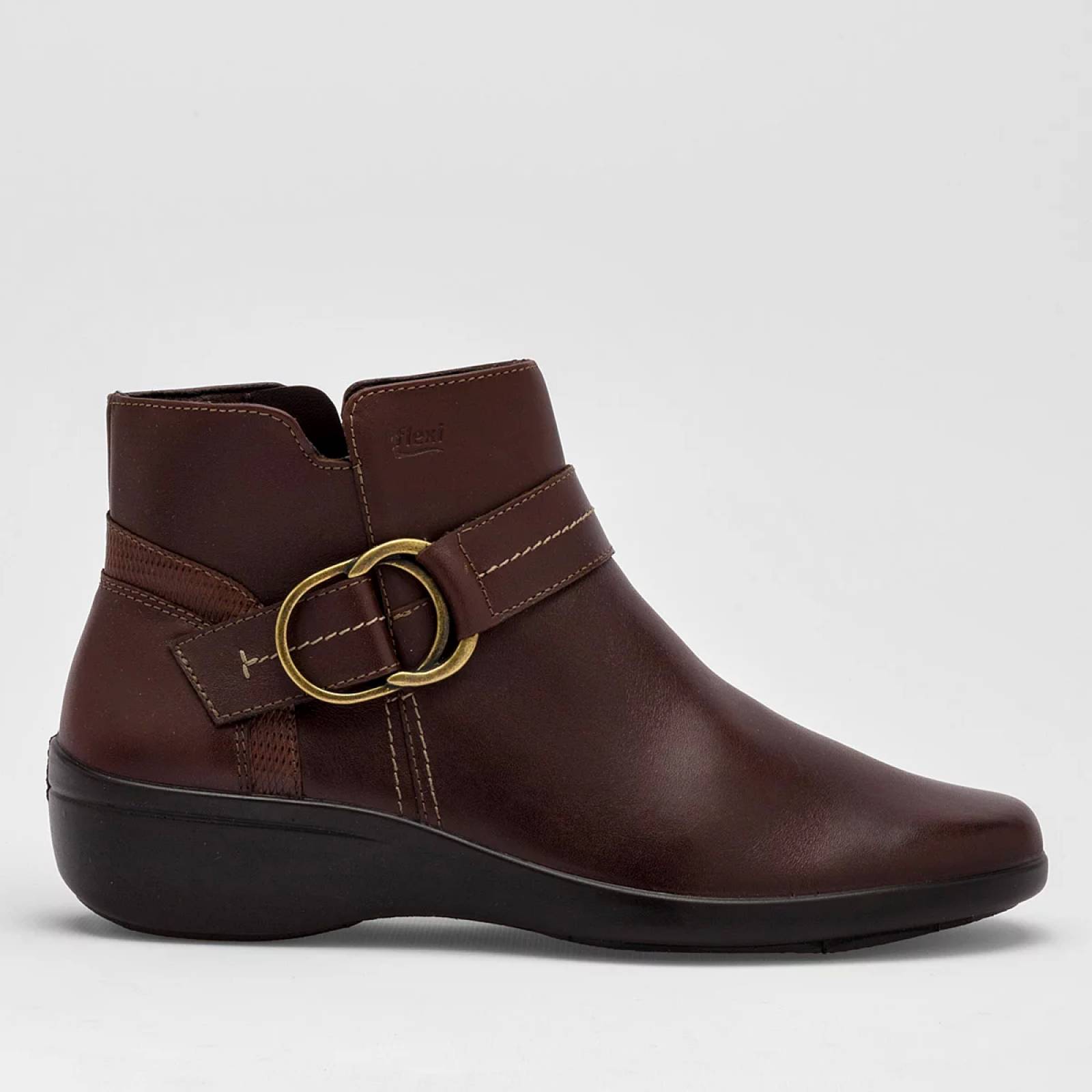BOTIN CON CIERRE Y HEBILLA Flexi 18131 Color Cafe PARA Mujer Tx7