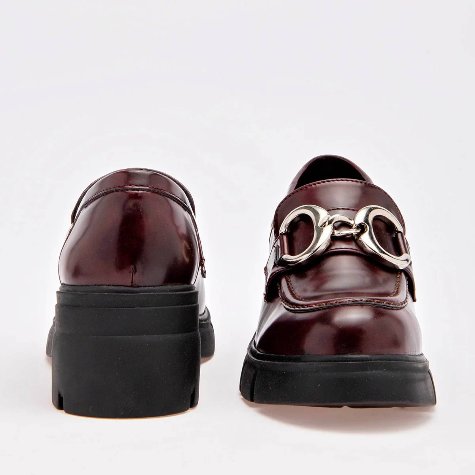 MOCASIN CON HEBILLA Etnia 4508 Color Vino PARA Mujer Tx7