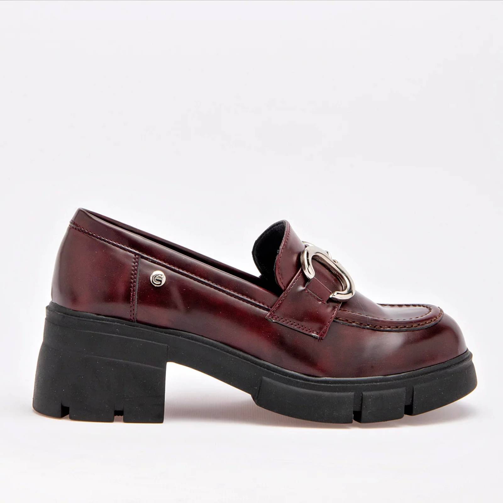 MOCASIN CON HEBILLA Etnia 4508 Color Vino PARA Mujer Tx7