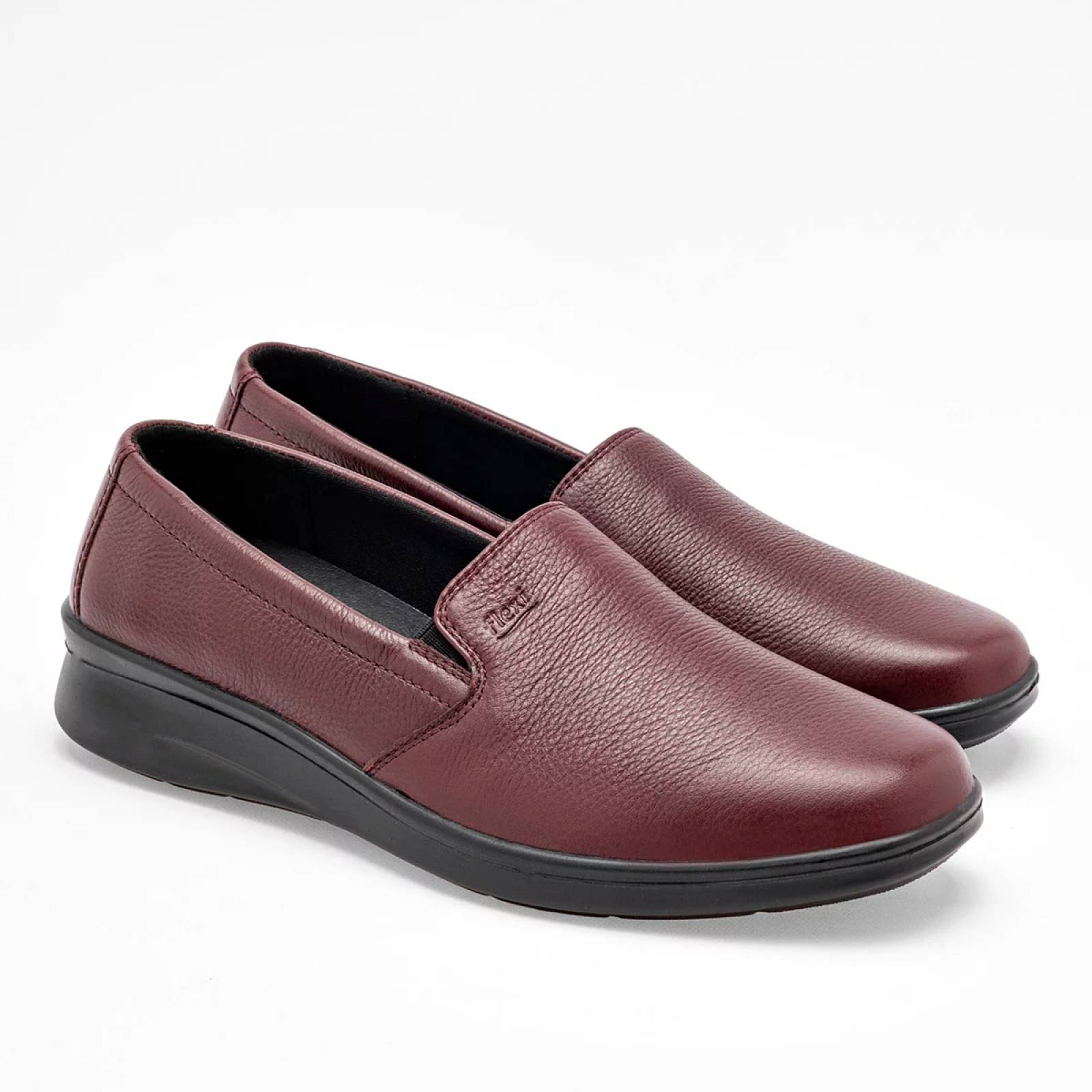 MOCASIN CASUAL Flexi 124501 Color Vino PARA Mujer Tx7