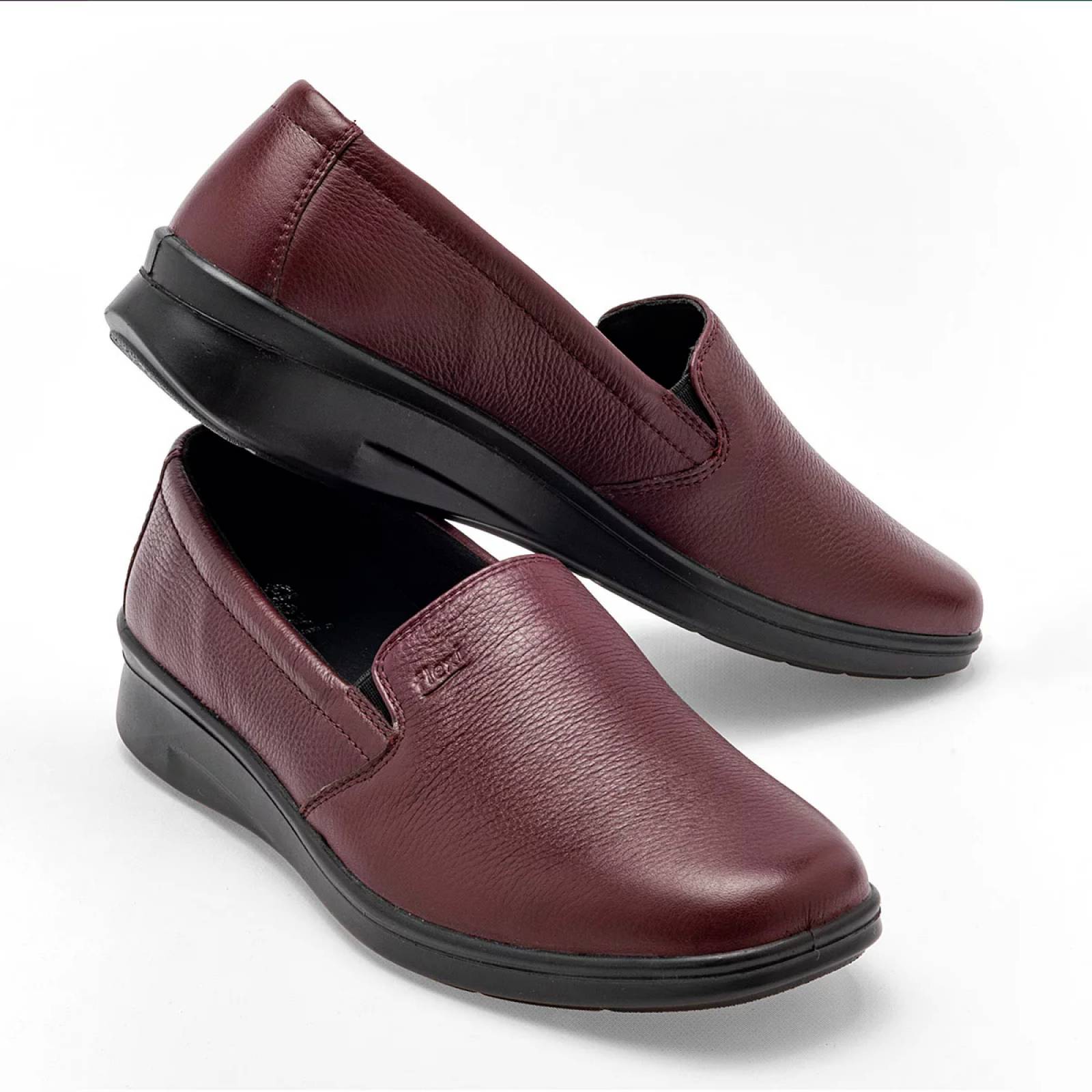 MOCASIN CASUAL Flexi 124501 Color Vino PARA Mujer Tx7