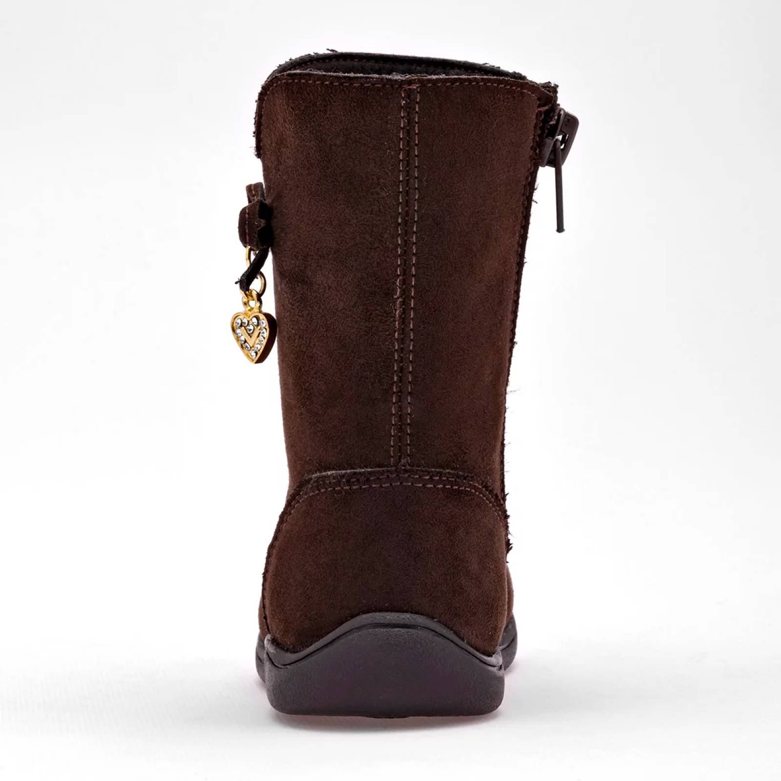BOTA GAMUZA CON MOÑO ENSUEÑO 980573 Color Cafe PARA Niña Tx7