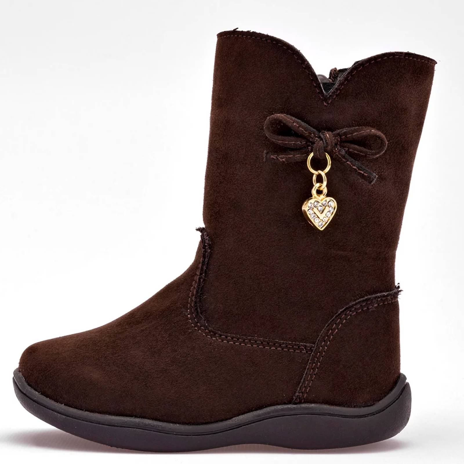 BOTA GAMUZA CON MOÑO ENSUEÑO 980573 Color Cafe PARA Niña Tx7