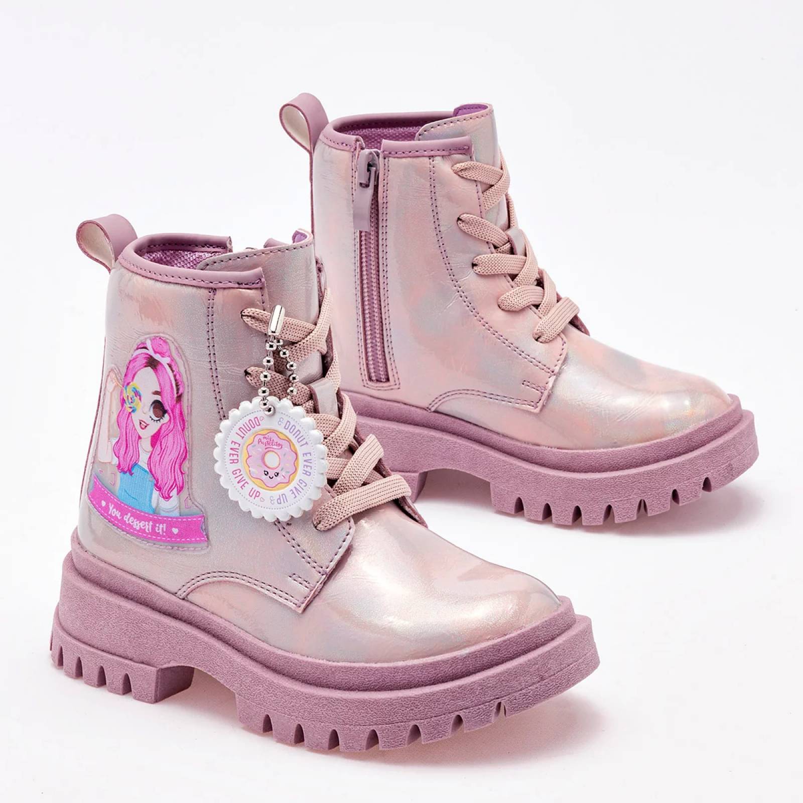 Tropicana Bota Botas Charol Rosa NiÃ±a Botines Botas Patentes Para